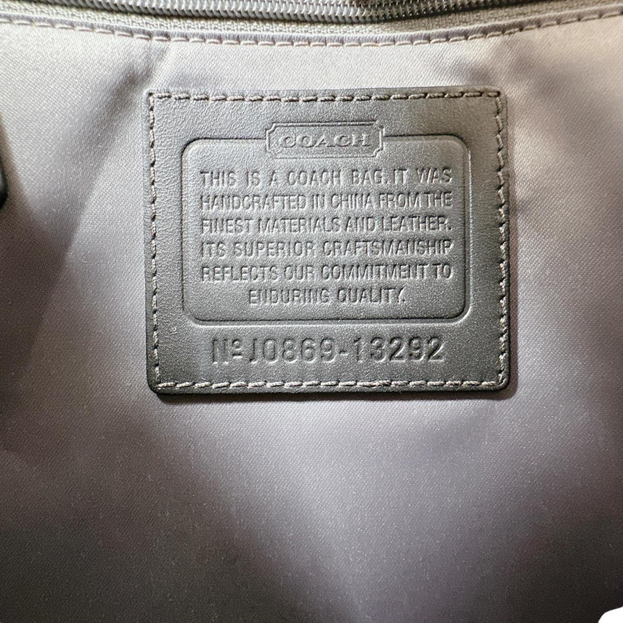 Coach Gray Canvas Shoulder Bag (Pre-Owned)