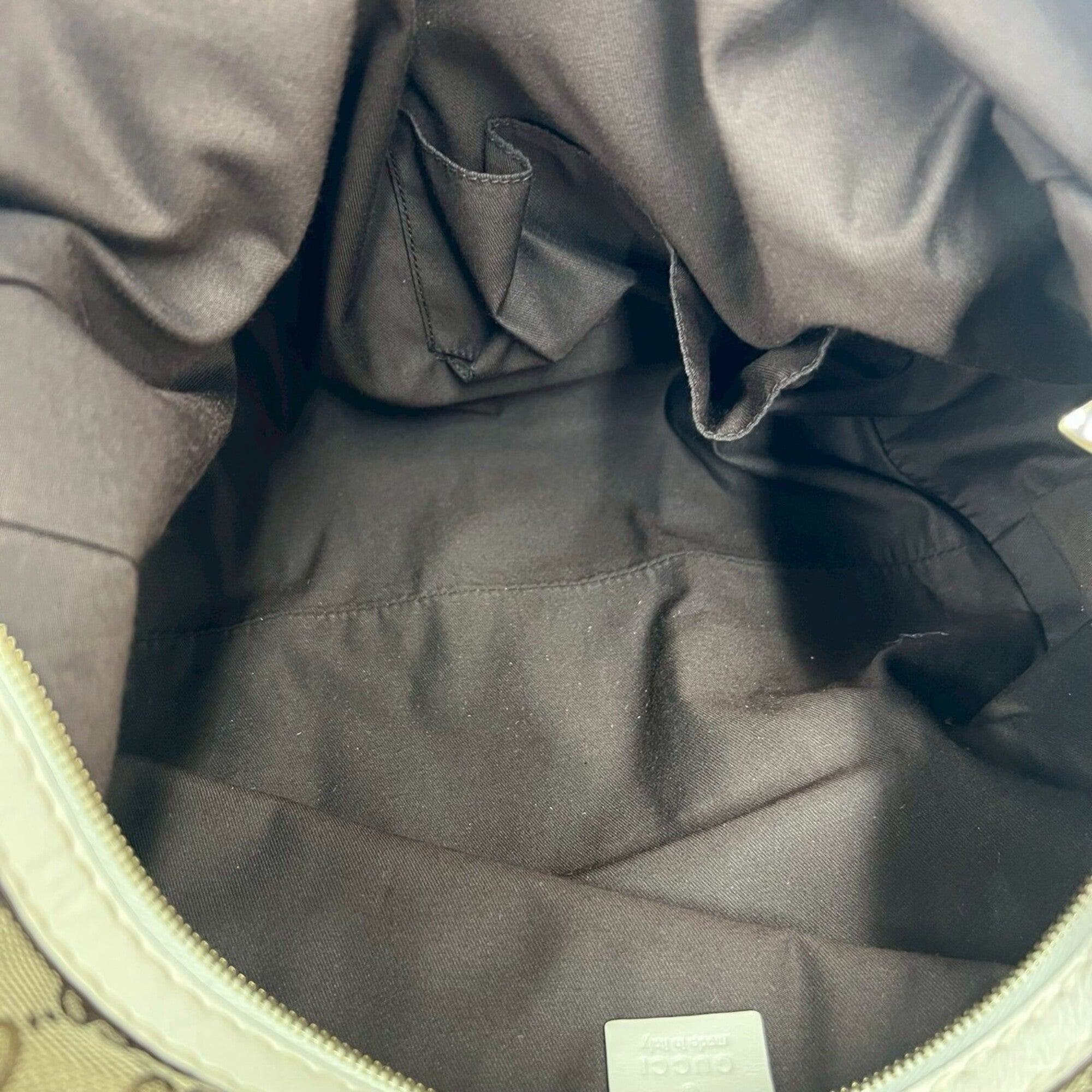 Gucci Brown White Canvas Leather Boston Bag Handbag (Pre-Owned)