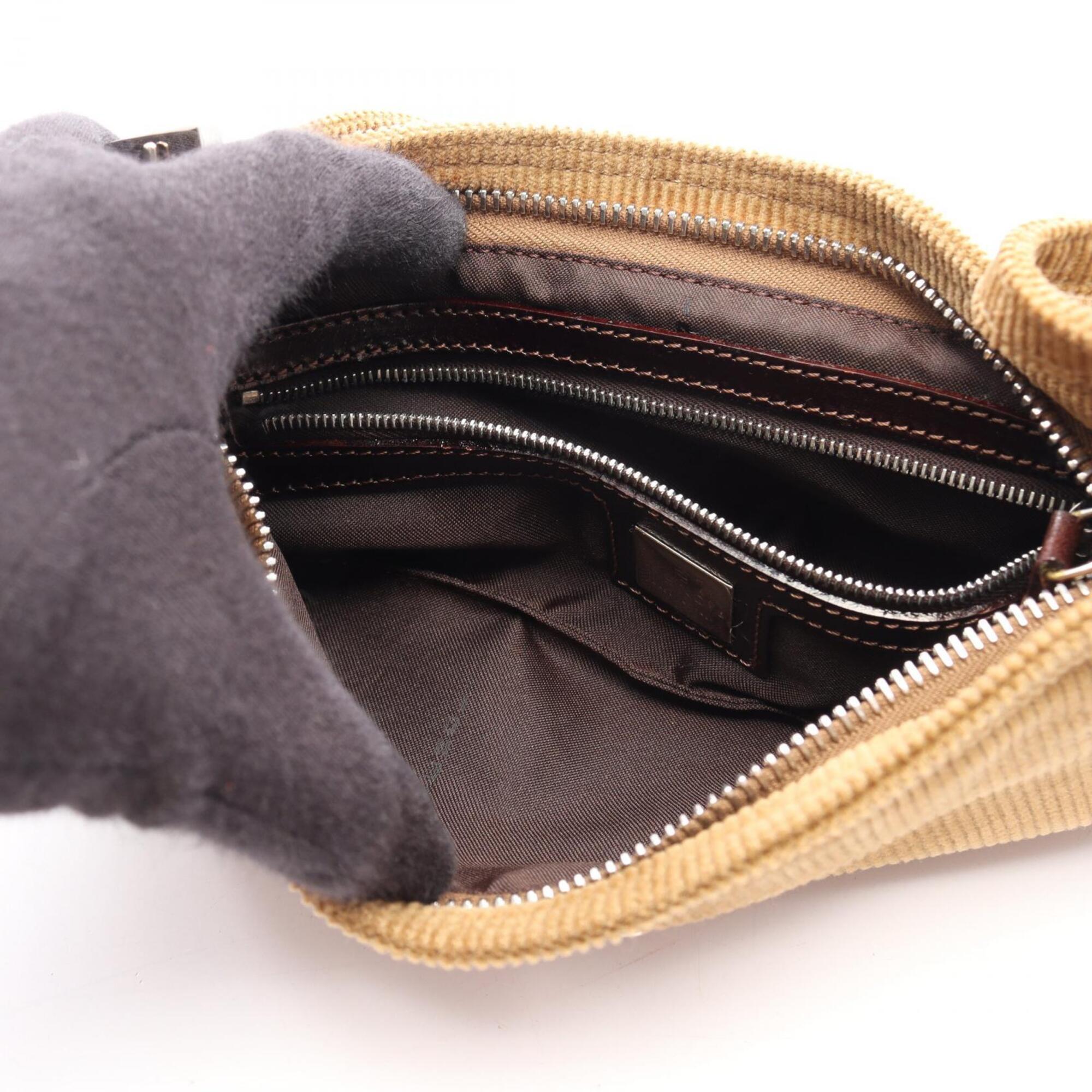 Fendi Khaki Cord Handbag Shoulder Bag (Pre-Owned)