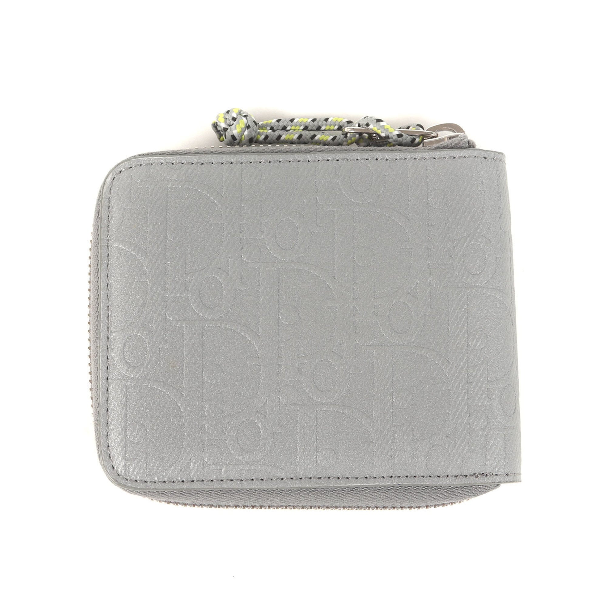 Christian Dior Silver Yellow Nylon Leather Wallet (Bi-Fold) (Pre-Owned)