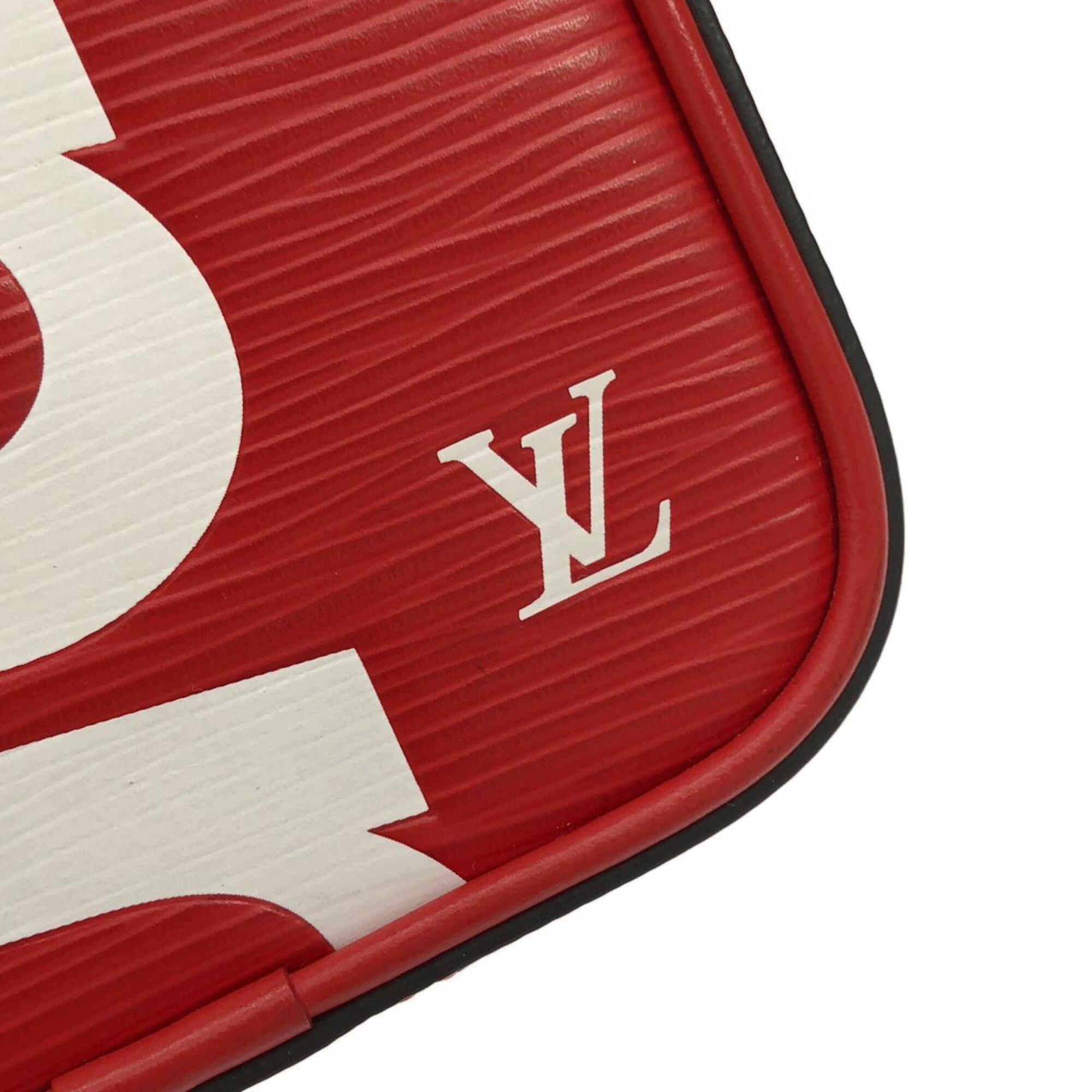 Louis Vuitton Rouge Leather Shoulder Bag (Pre-Owned)