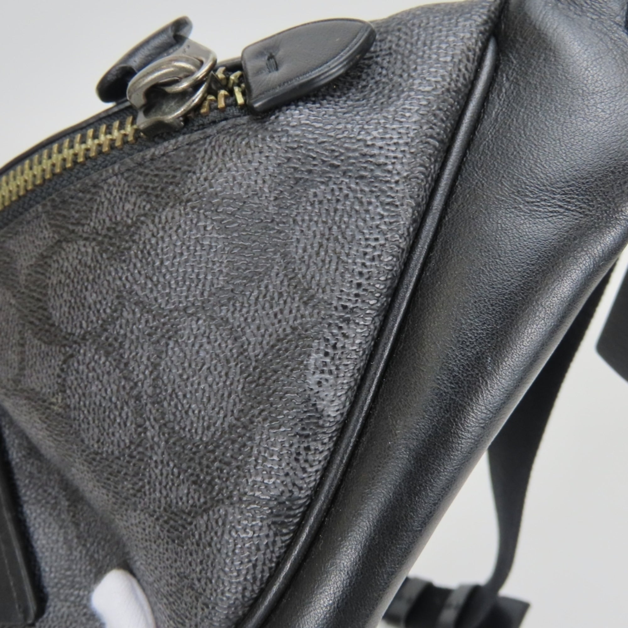 Coach Signature Black Gray Pvc Leather Fanny Pack Sling Bag (Pre-Owned)
