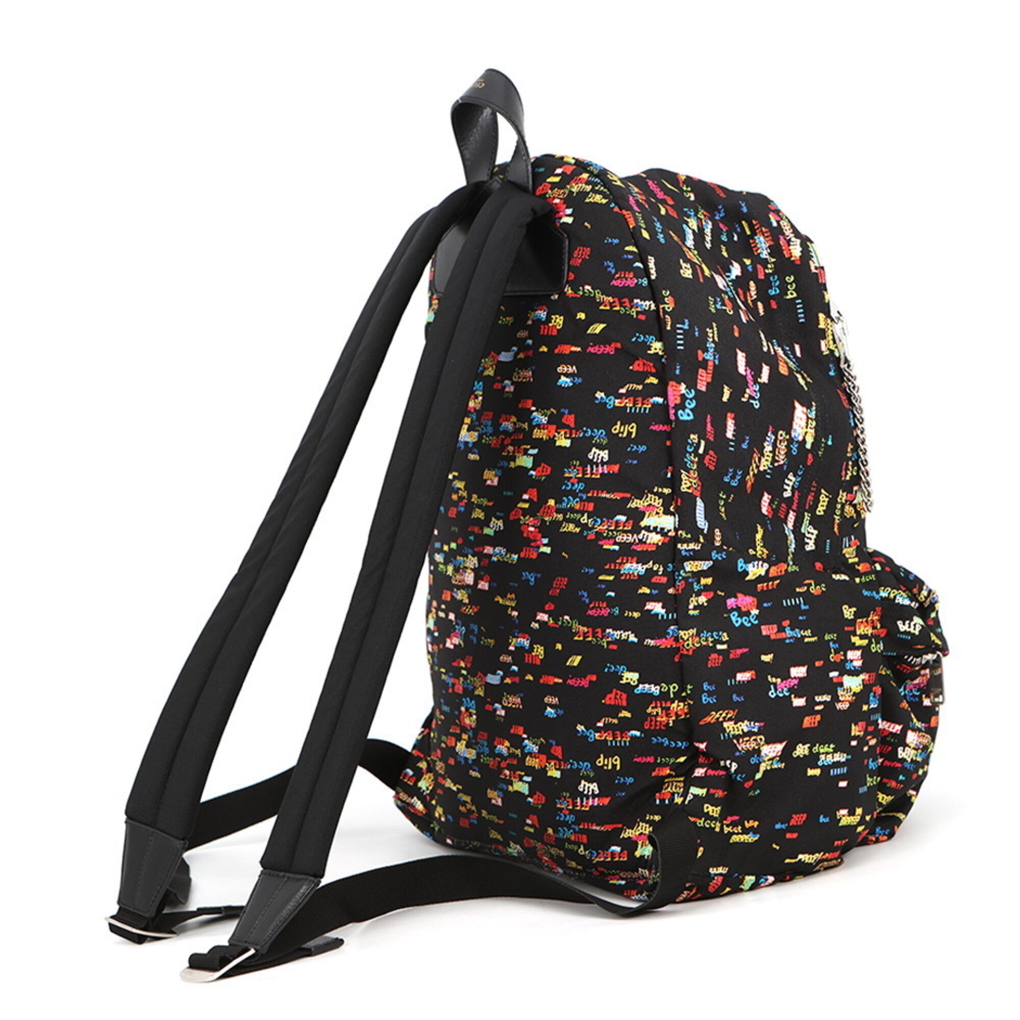 Celine Black Multi-Color Canvas Leather Backpack (Pre-Owned)