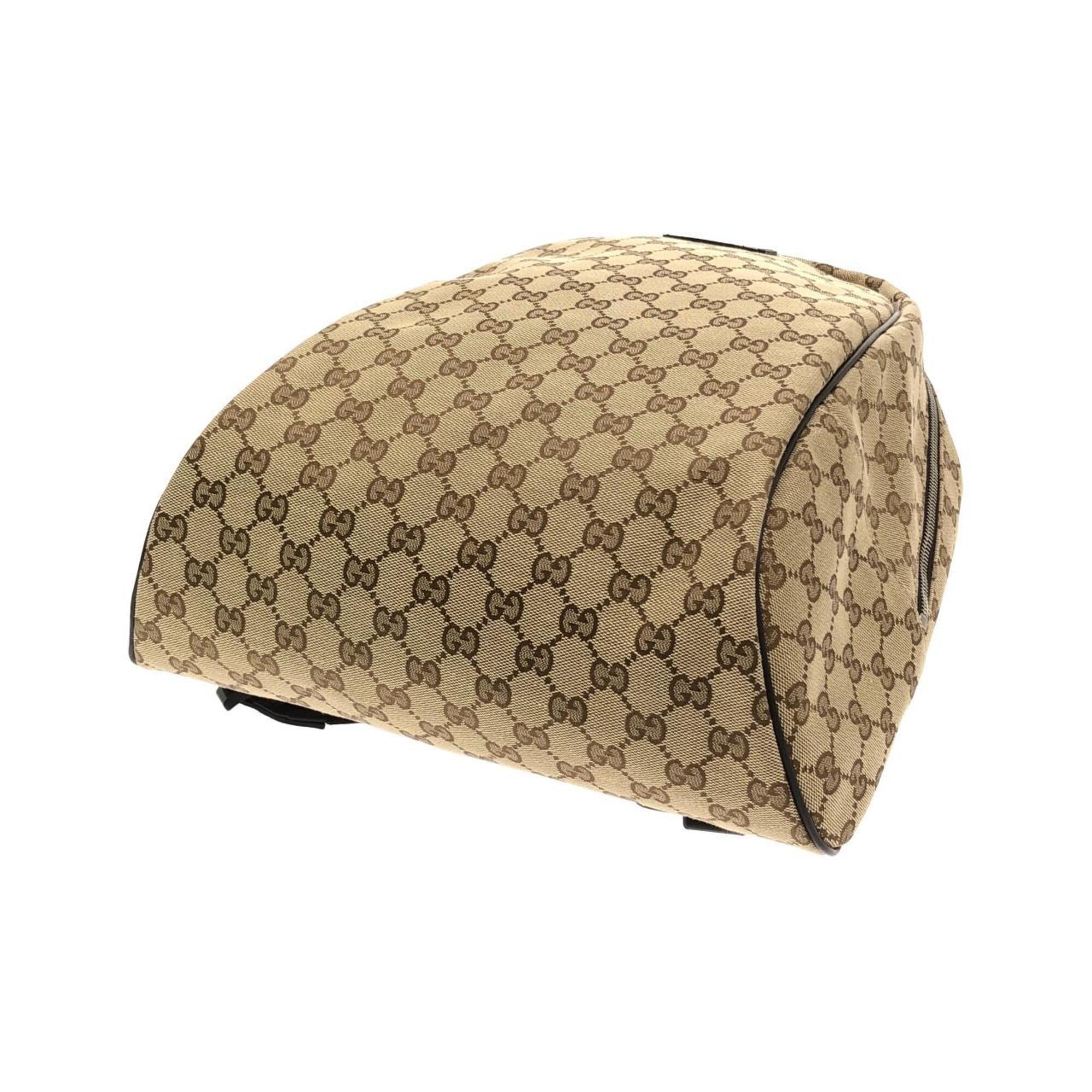 Gucci Beige Brown Gg Canvas Backpack (Pre-Owned)
