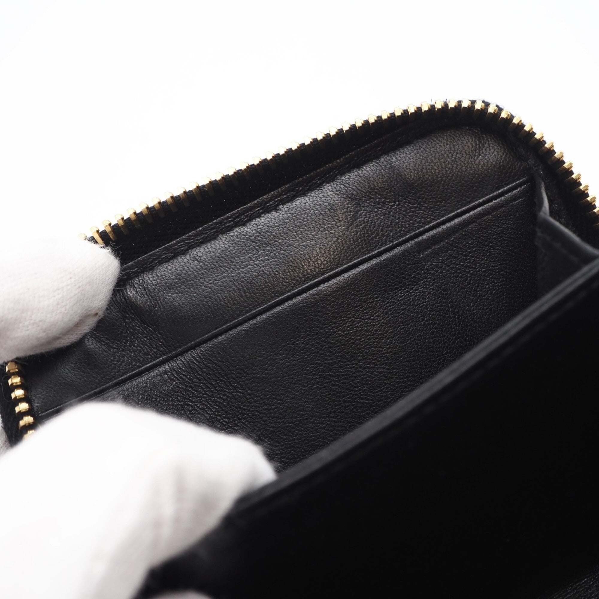 Miu Miu Matelasse Black Leather Coin Purse/Coin Case (Pre-Owned)