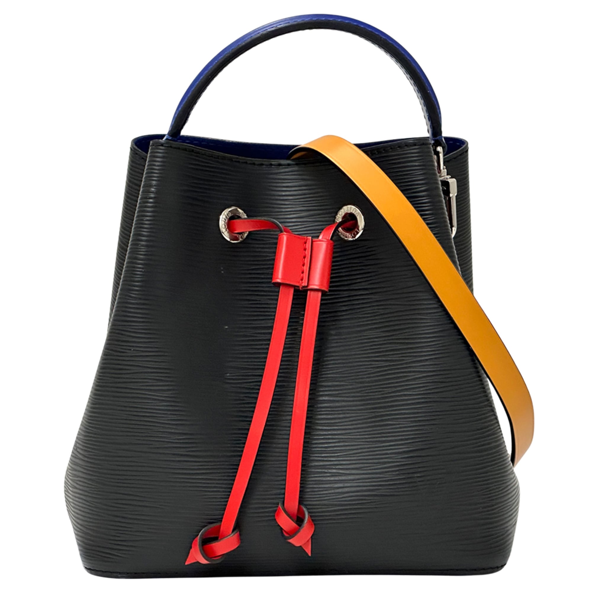 Louis Vuitton Black Blue Noir Red Color Yellow Epi Leather Handbag Shoulder Bag (Pre-Owned)