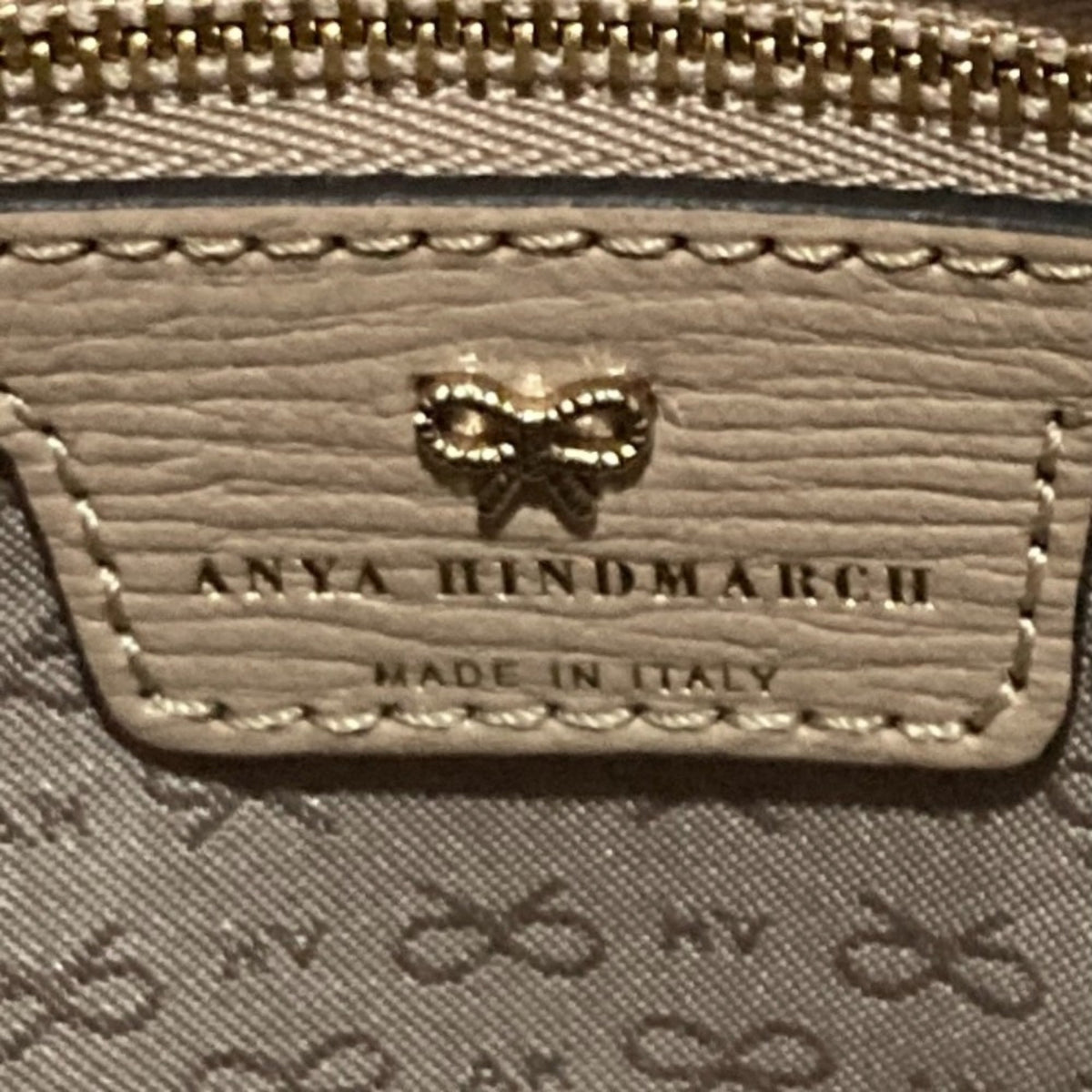 Anya Hindmarch Beige Leather Shoulder Bag Tote Bag (Pre-Owned)
