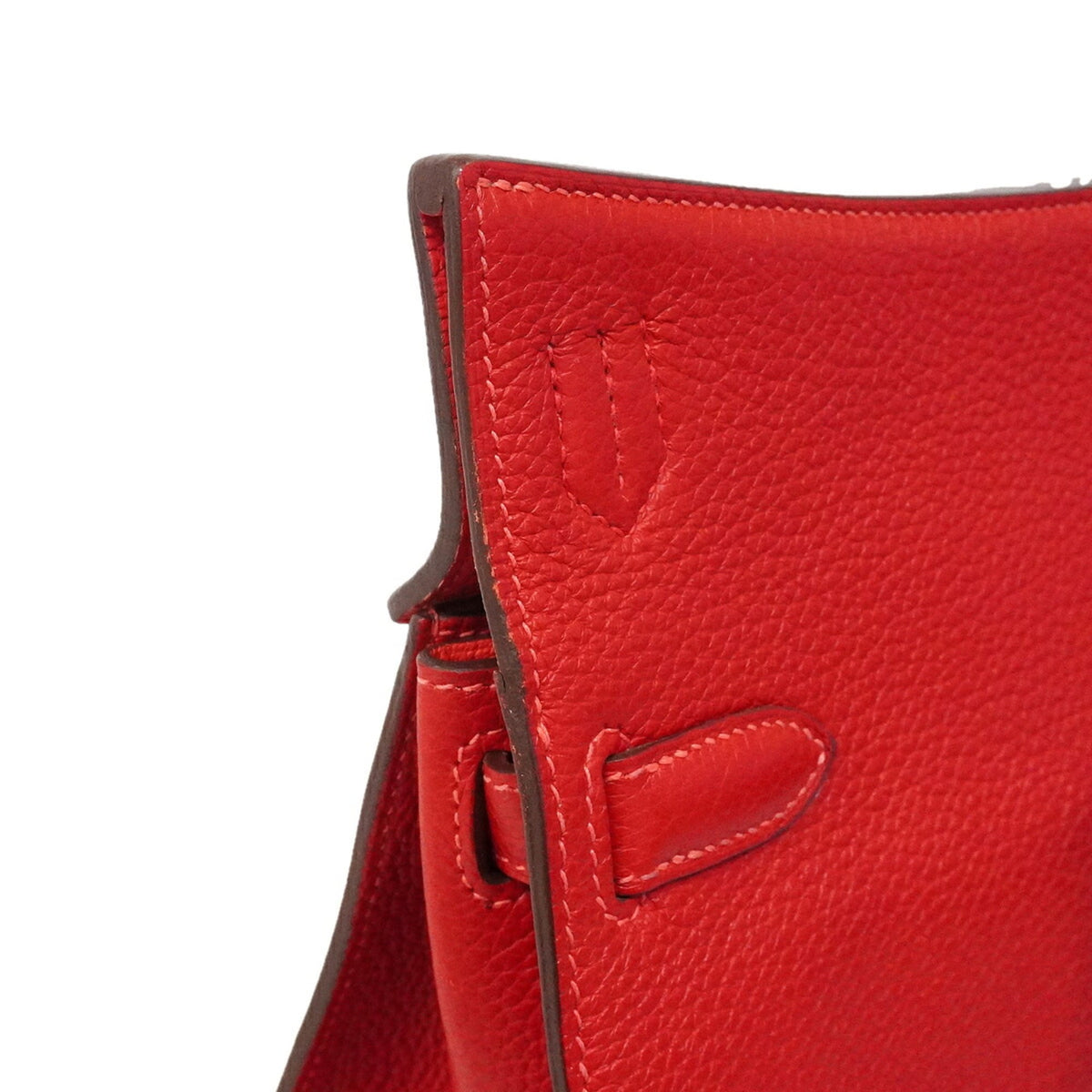 Hermes Rose Jaipur Rouge Casaque Taurillon Clemence Leather Shoulder Bag (Pre-Owned)