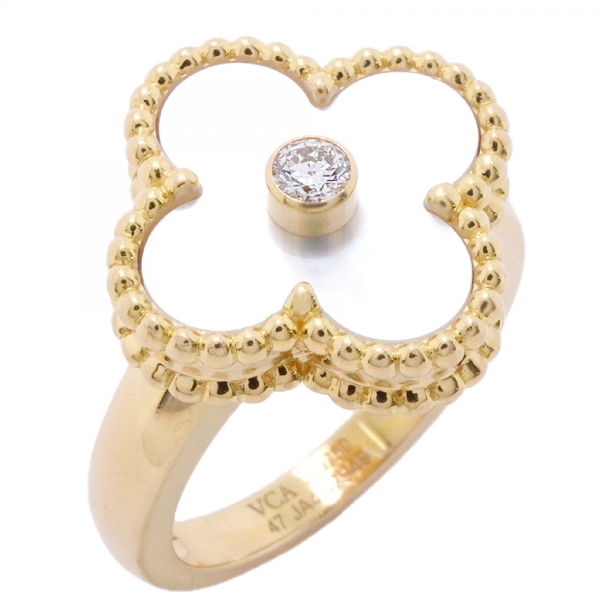 Van Cleef & Arpels Yellow Gold (18K) Mother Of Pearl Band Ring (Pre-Owned)