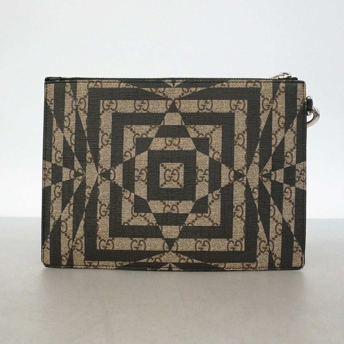 Gucci Black Brown Pvc Clutch Bag (Pre-Owned)