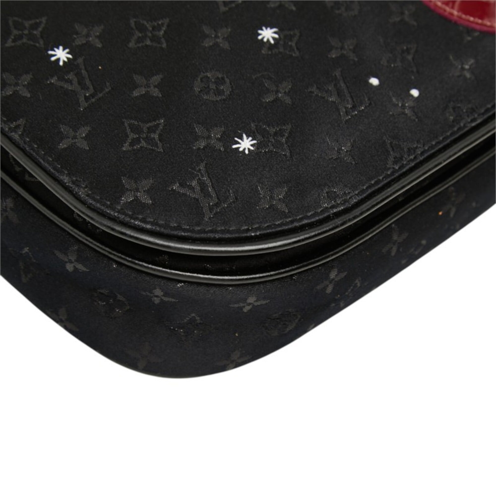 Louis Vuitton Black Noir Satin Leather Shoulder Bag (Pre-Owned)