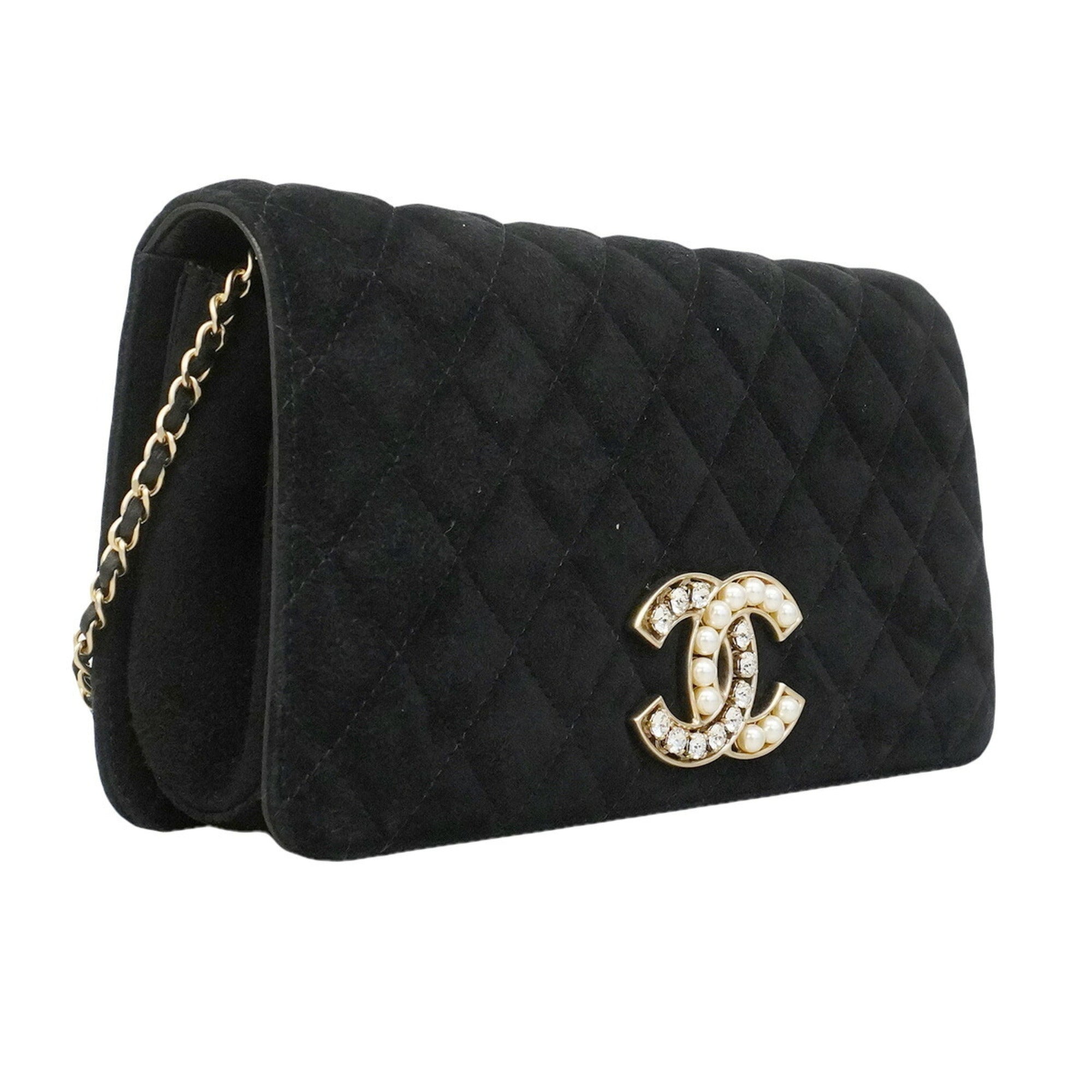 Chanel Black Suede Shoulder Bag (Pre-Owned)