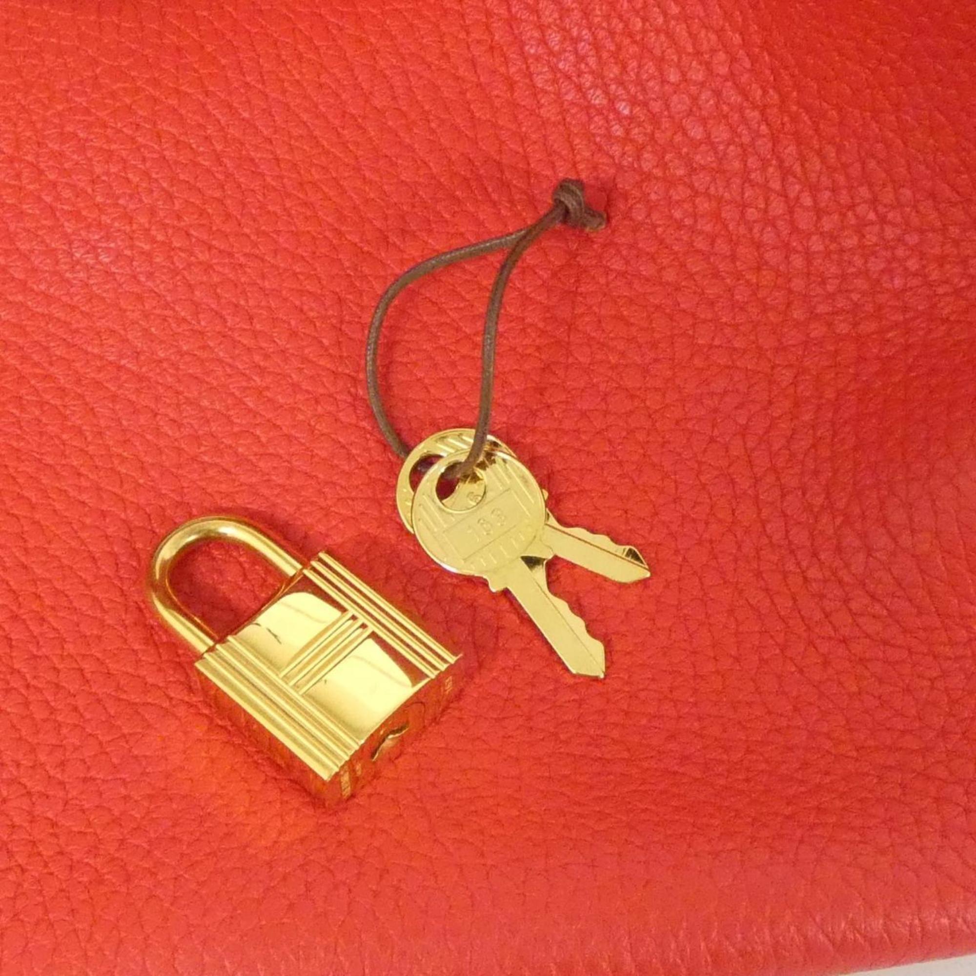 Hermes Gold Taurillon Clemence Leather Handbag (Pre-Owned)