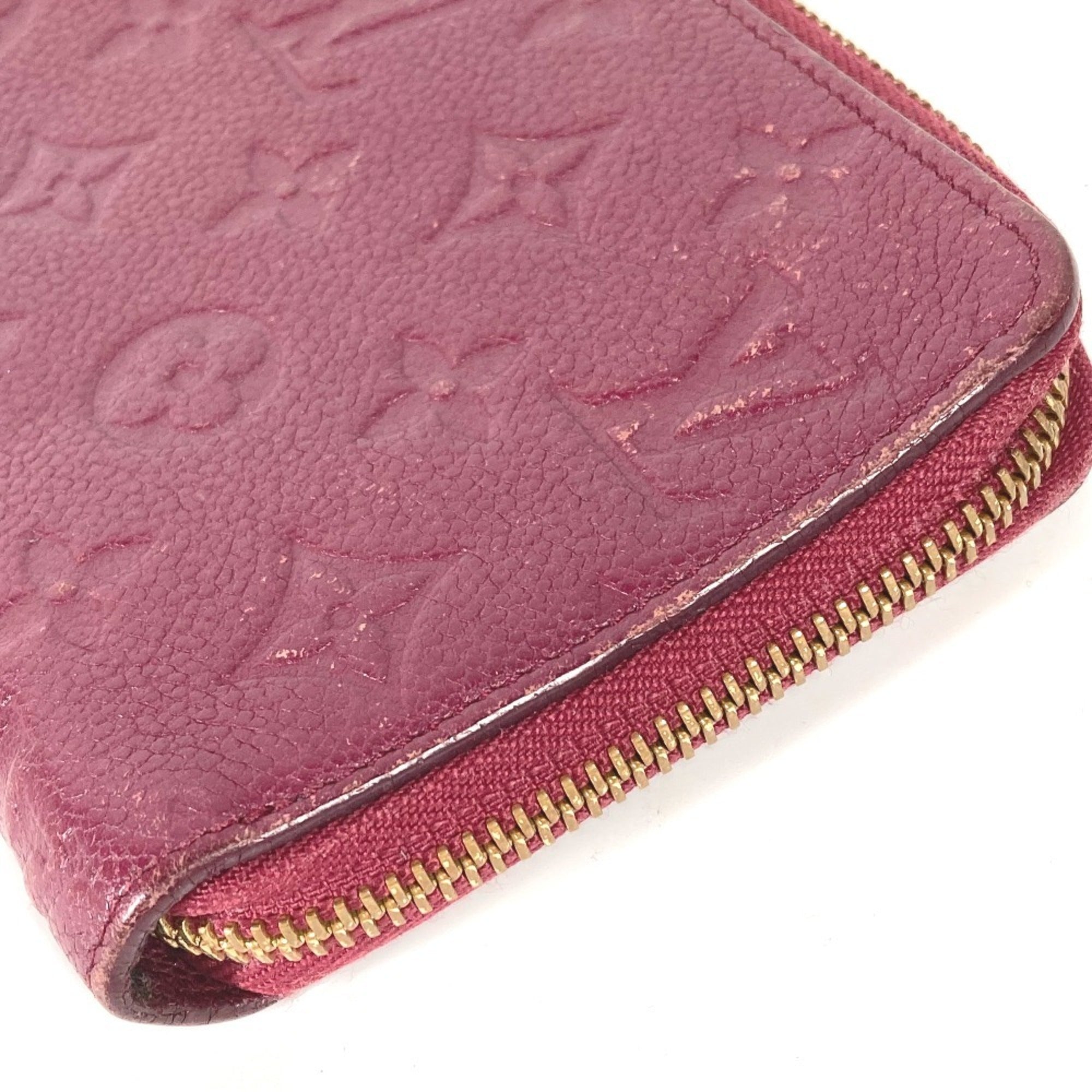 Louis Vuitton Aurore Red Color Monogram Empreinte Leather Long Bill Wallet (Bi-Fold) (Pre-Owned)