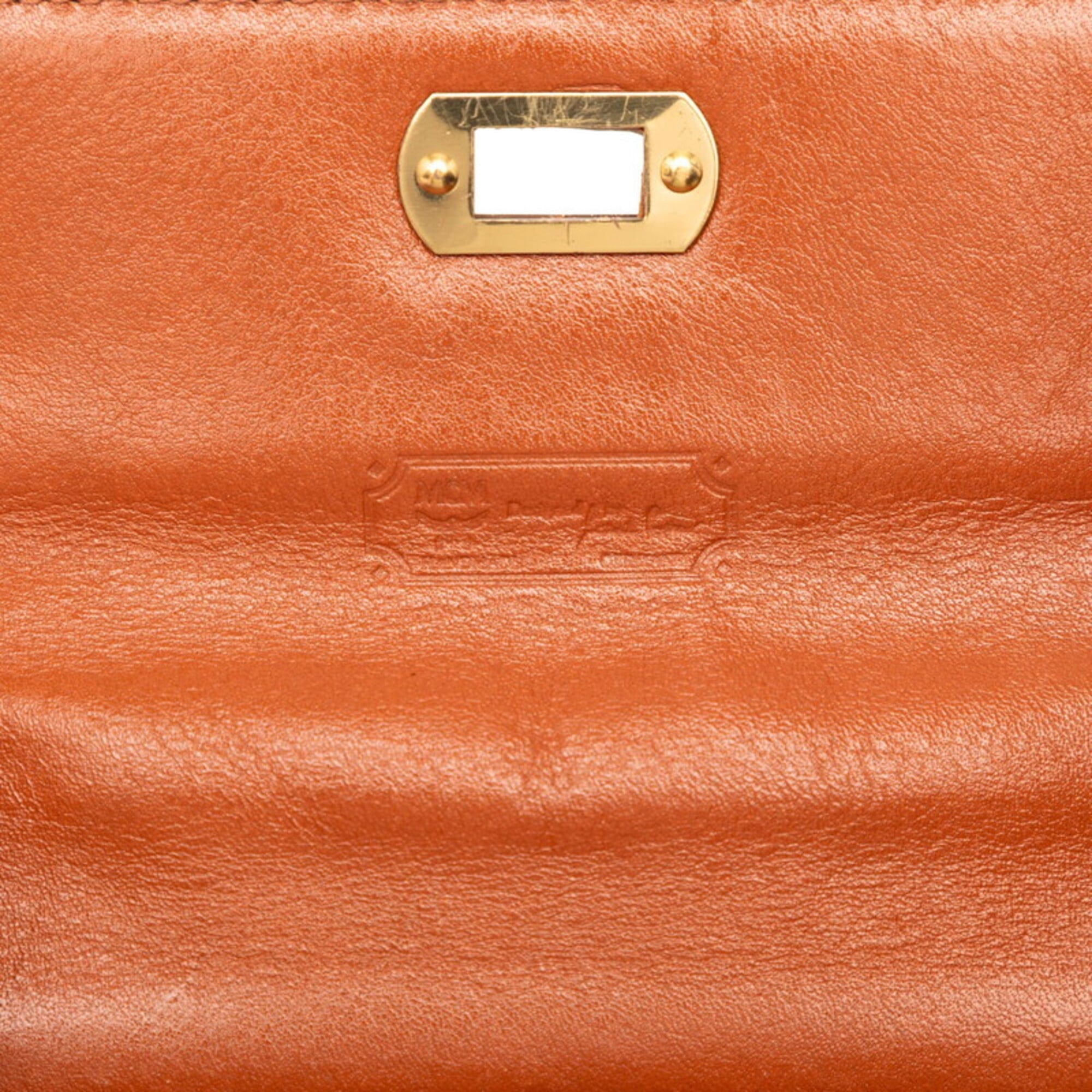 Mcm Brown Leather Handbag Shoulder Bag (Pre-Owned)