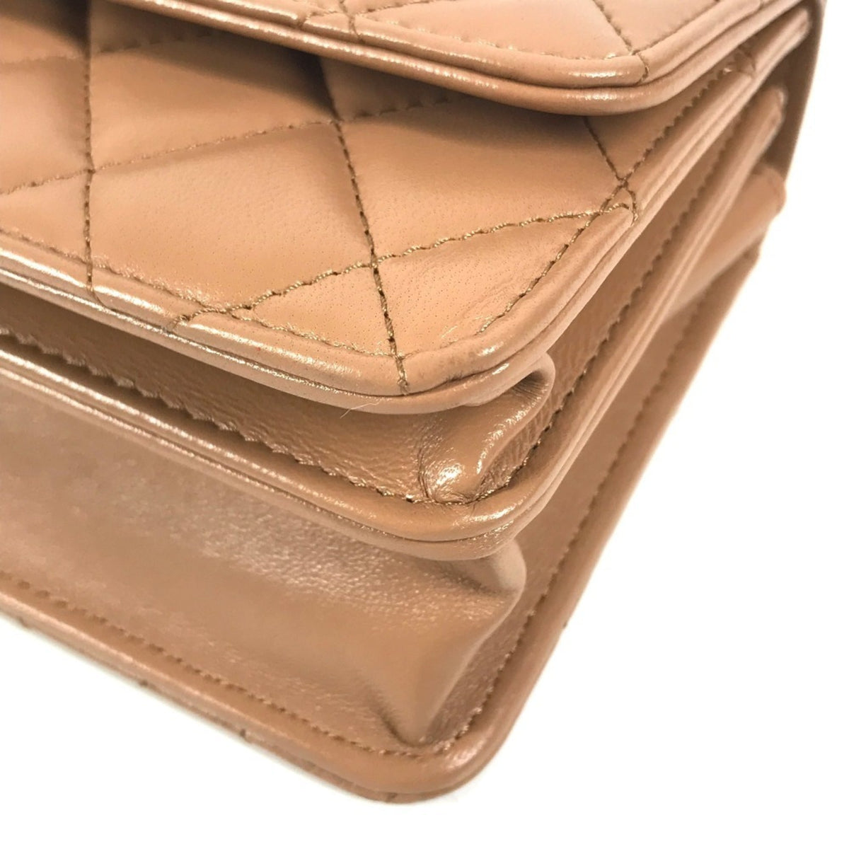 Chanel Light Brown Leather Handbag Shoulder Bag (Pre-Owned)
