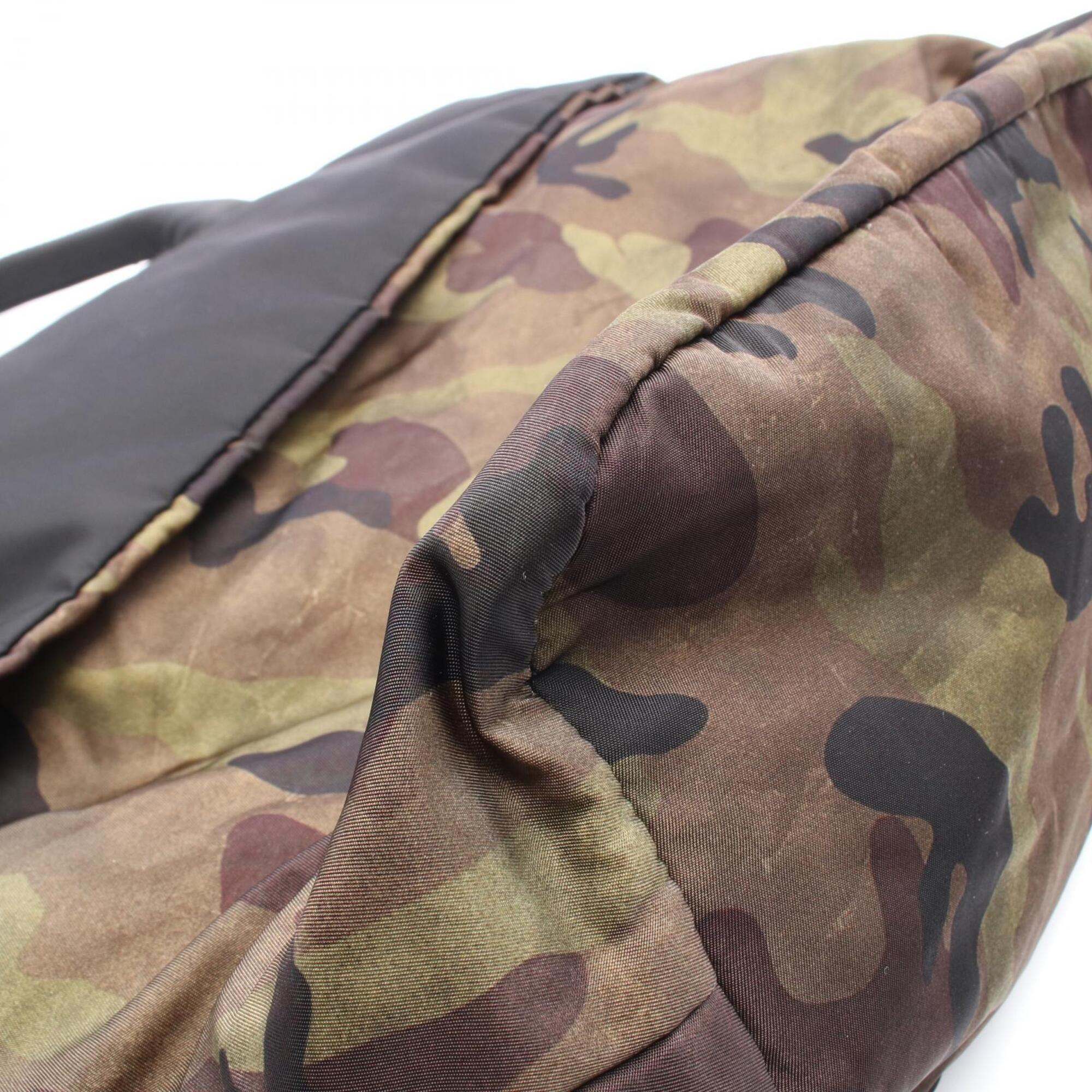 Prada Black Khaki Multi-Color Nylon Handbag Tote Bag (Pre-Owned)