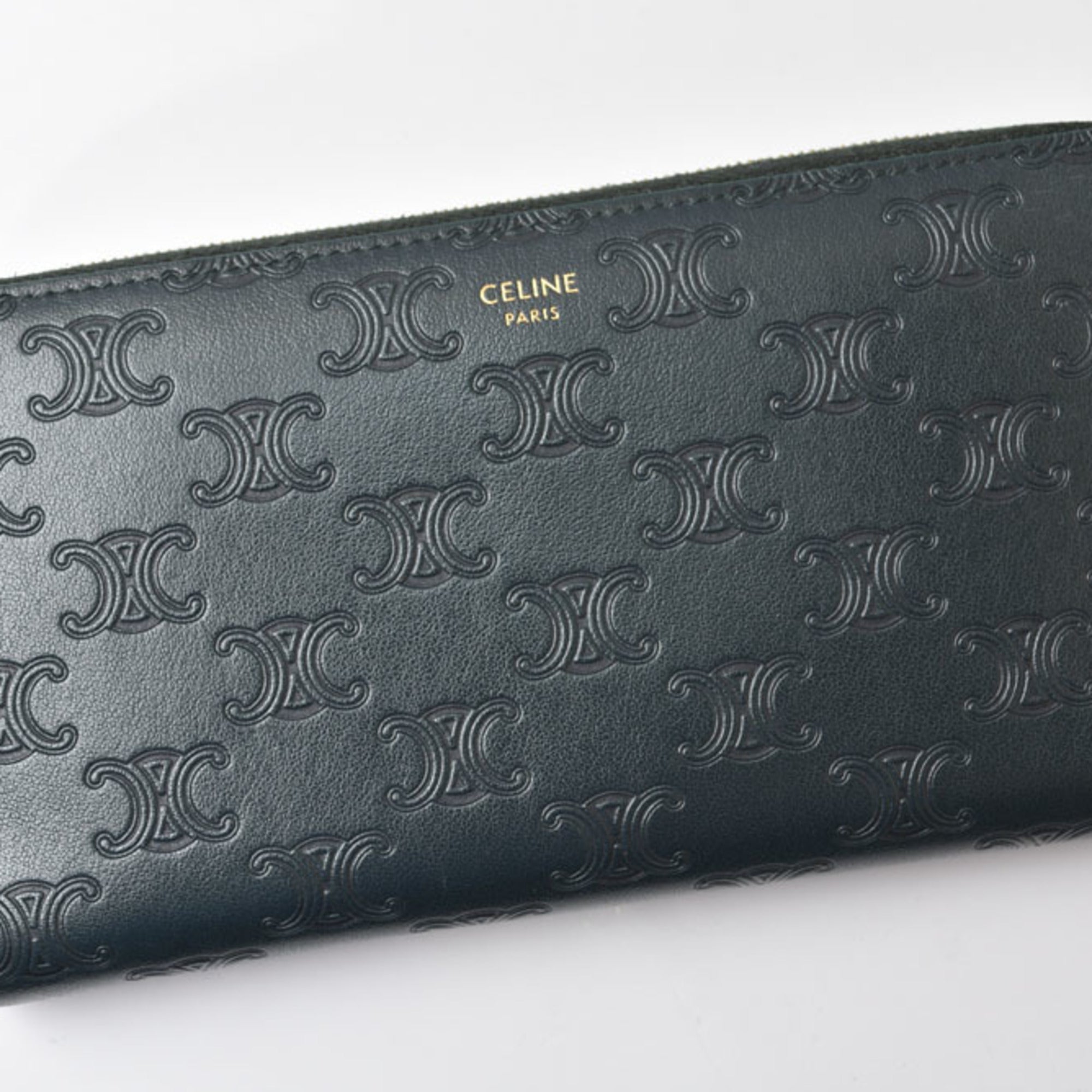 Celine Green Leather Coin Purse/Coin Case (Pre-Owned)