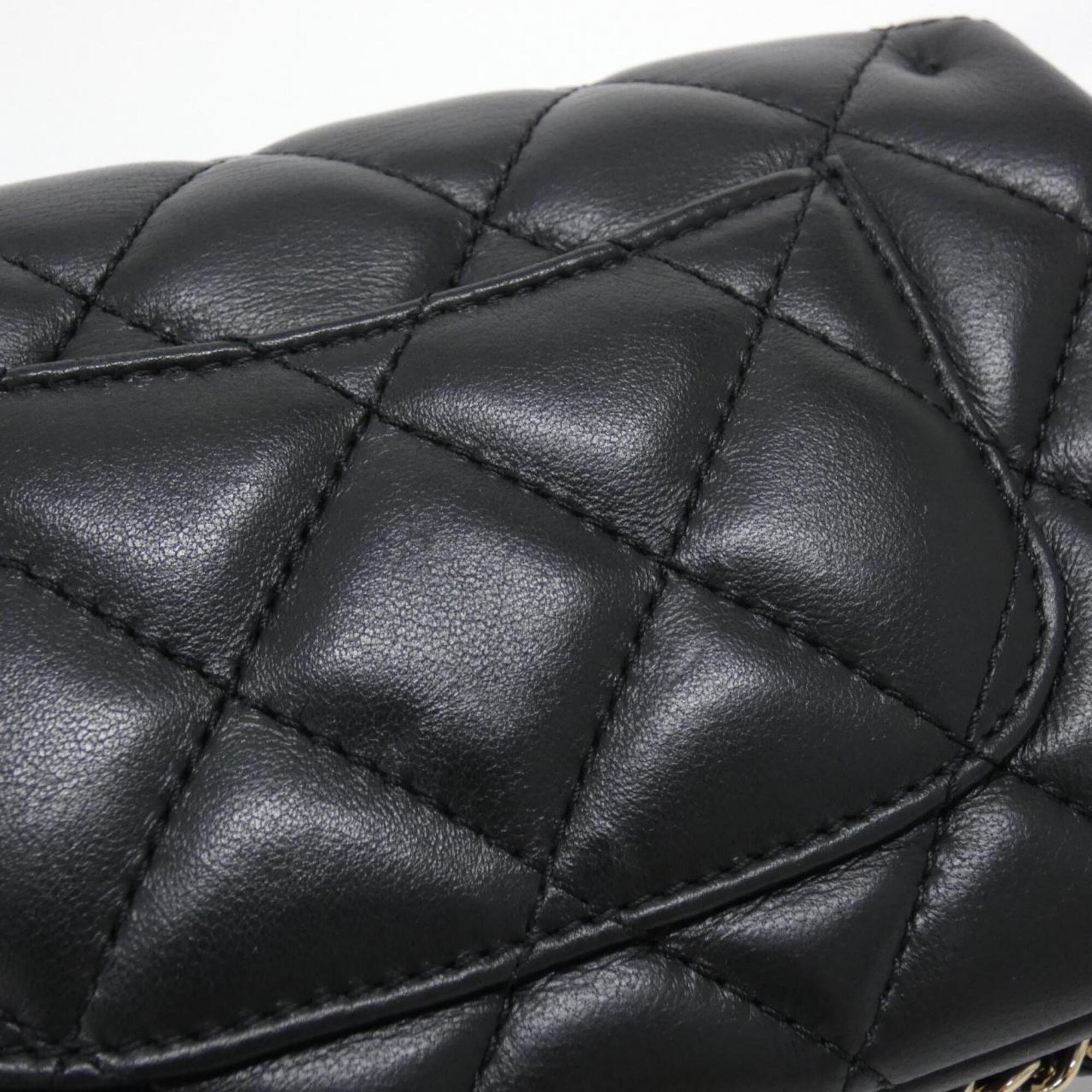 Chanel Black Artificial Pearl Leather Shoulder Bag (Pre-Owned)
