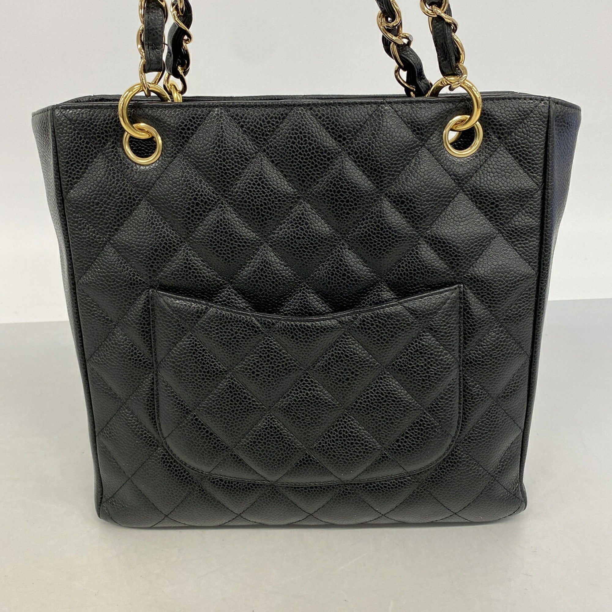 Chanel Black Grained Calfskin Tote Bag (Pre-Owned)