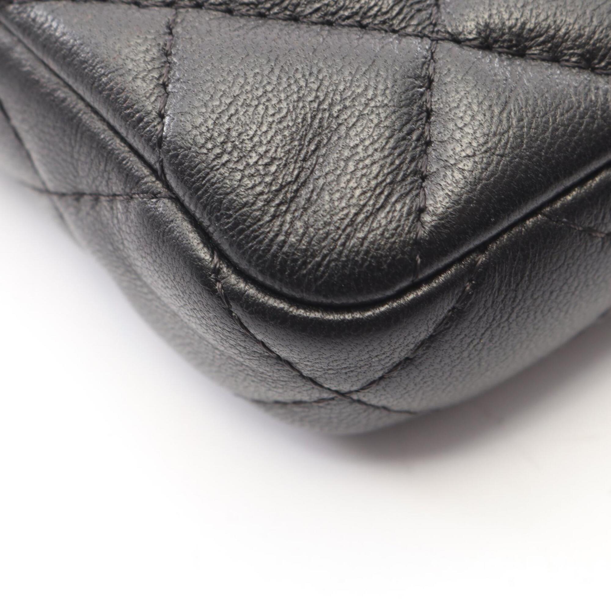 Chanel Black Leather Handbag Shoulder Bag (Pre-Owned)