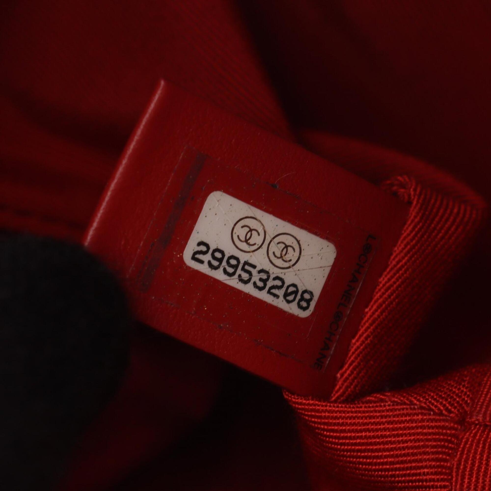 Chanel Matelasse Red Color Leather Handbag Shoulder Bag (Pre-Owned)