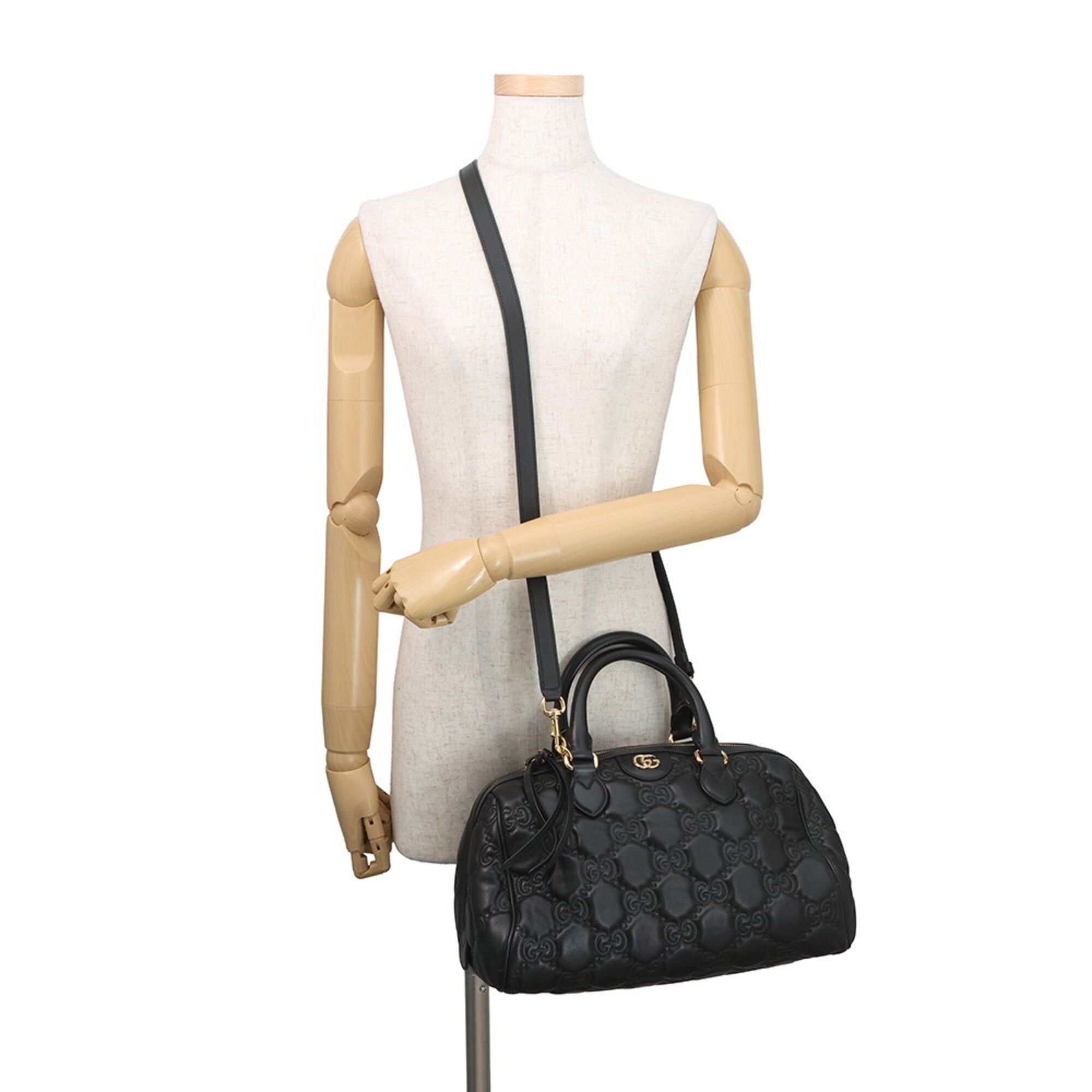 Gucci Black Leather Handbag Shoulder Bag (Pre-Owned)