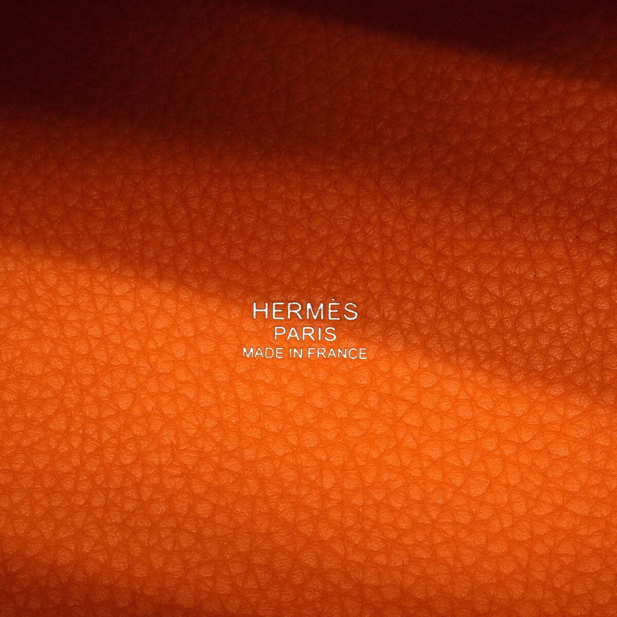 Hermes Orange Taurillon Clemence Leather Handbag (Pre-Owned)