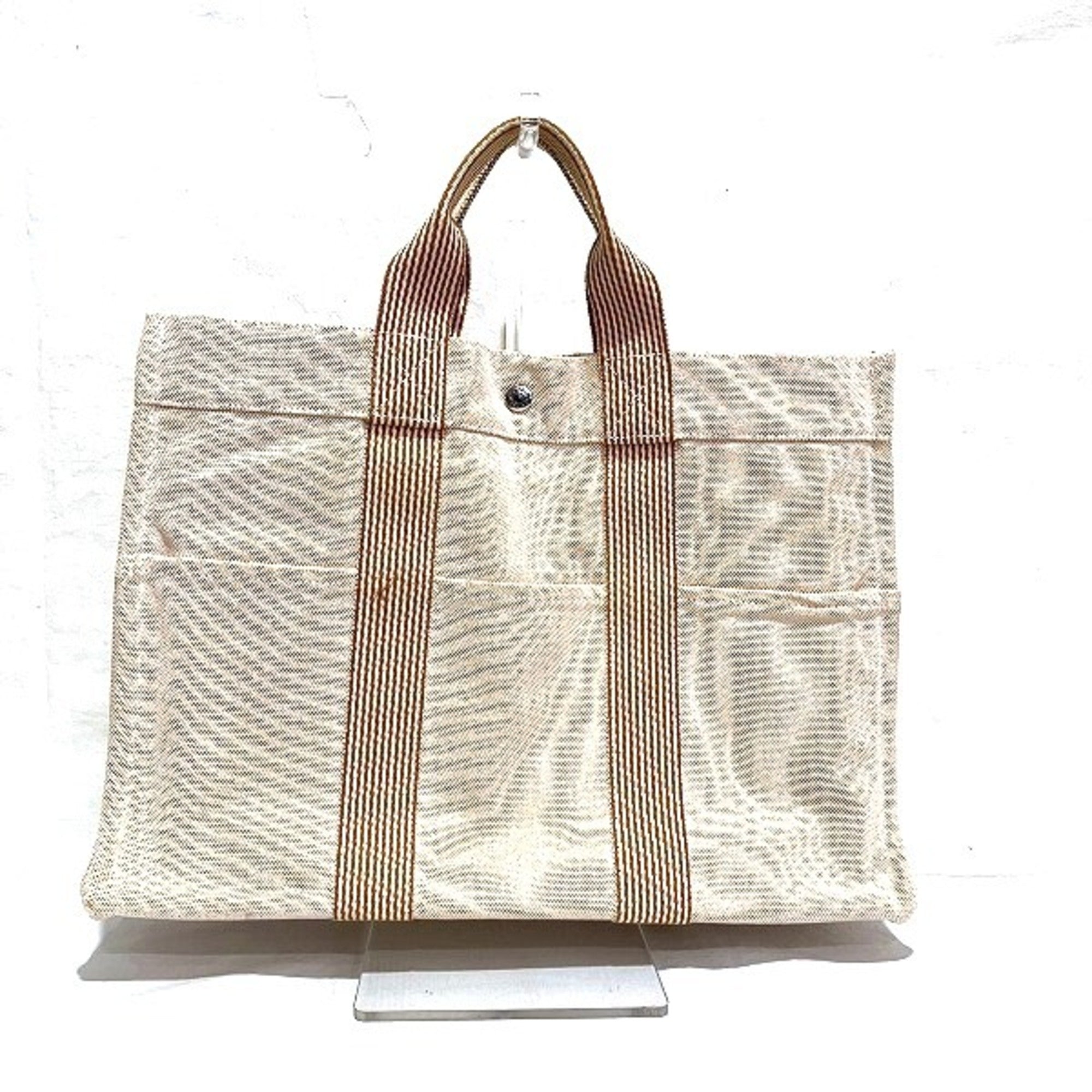 Hermes New Fourre Tout Orange Canvas Handbag Tote Bag (Pre-Owned)
