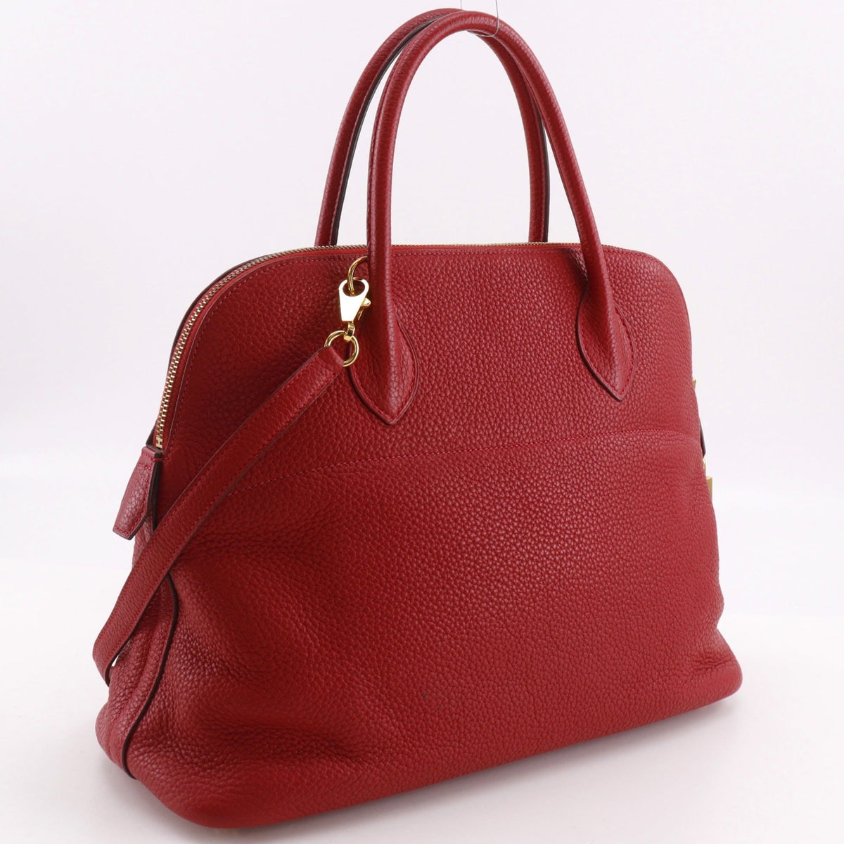 Hermes Bolide Red Color Taurillon Clemence Leather Handbag (Pre-Owned)