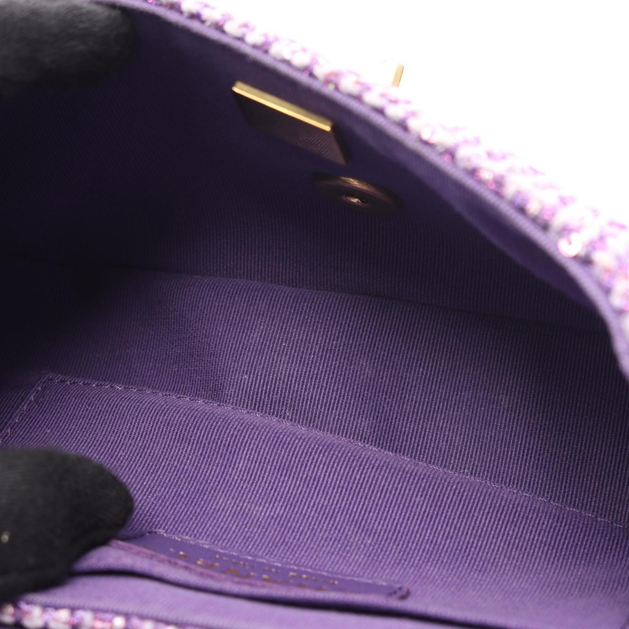 Chanel Purple Fabric Shoulder Bag (Pre-Owned)
