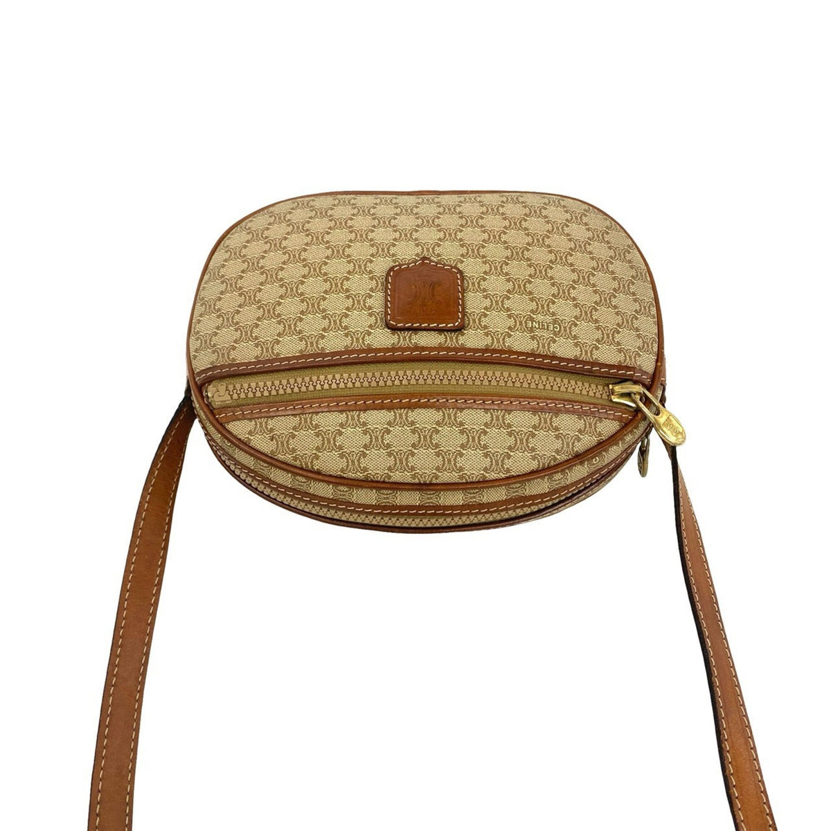 Celine Brown Leather Pvc Pochette Shoulder Bag (Pre-Owned)