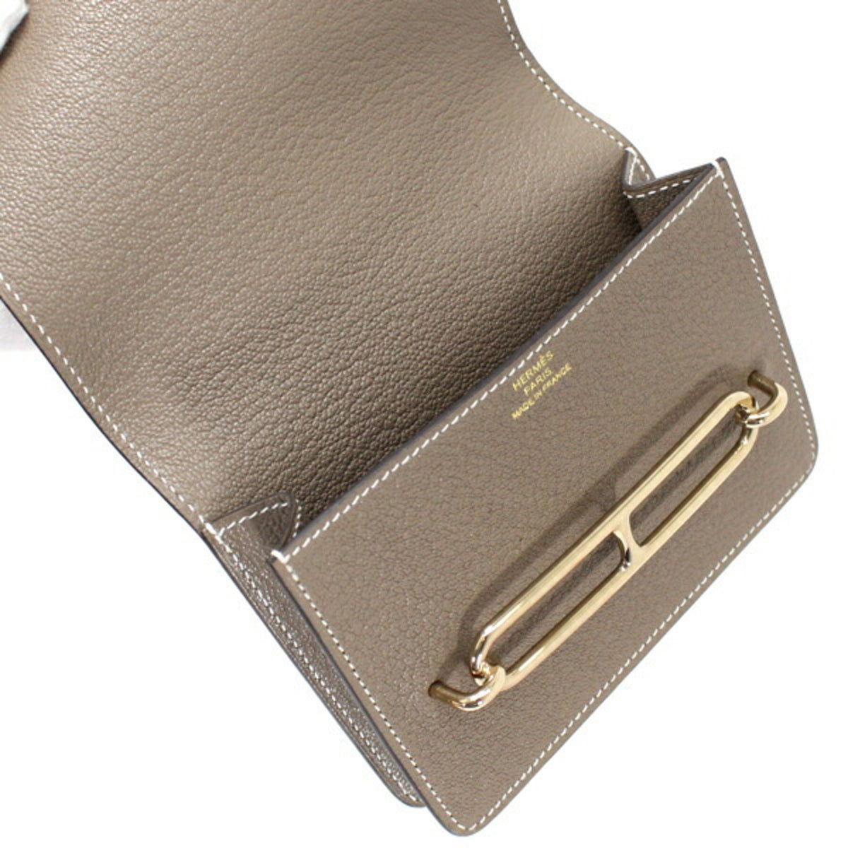 Hermes Etoupe Gray Chevre Myzore Leather Wallet (Bi-Fold) (Pre-Owned)