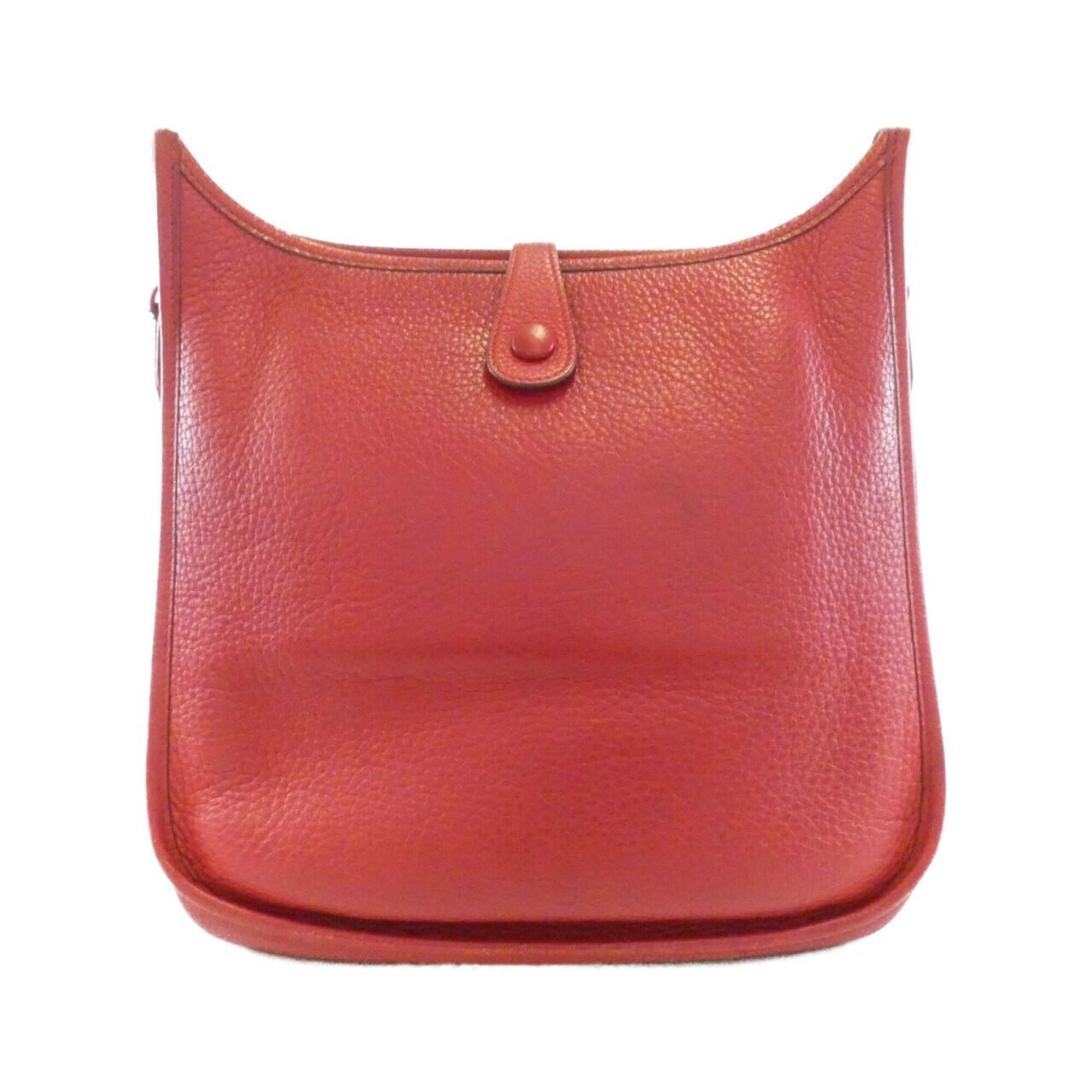 Hermes Red Color Taurillon Clemence Leather Shoulder Bag (Pre-Owned)