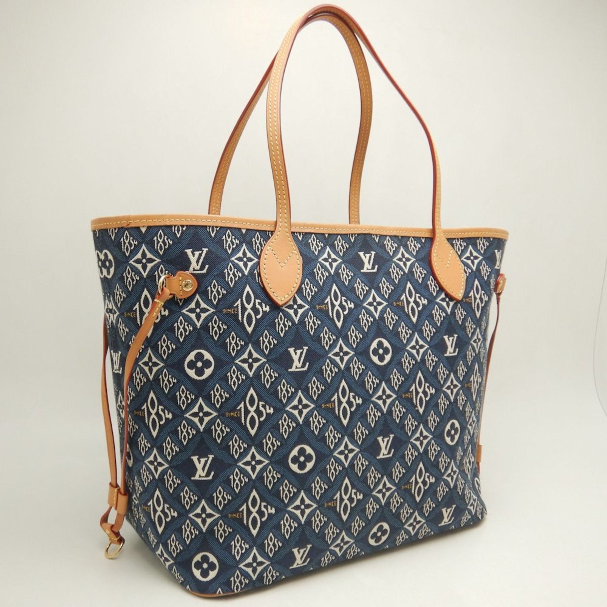 Louis Vuitton Blue Monogram Monogram Cotton Canvas Leather Tote Bag (Pre-Owned)