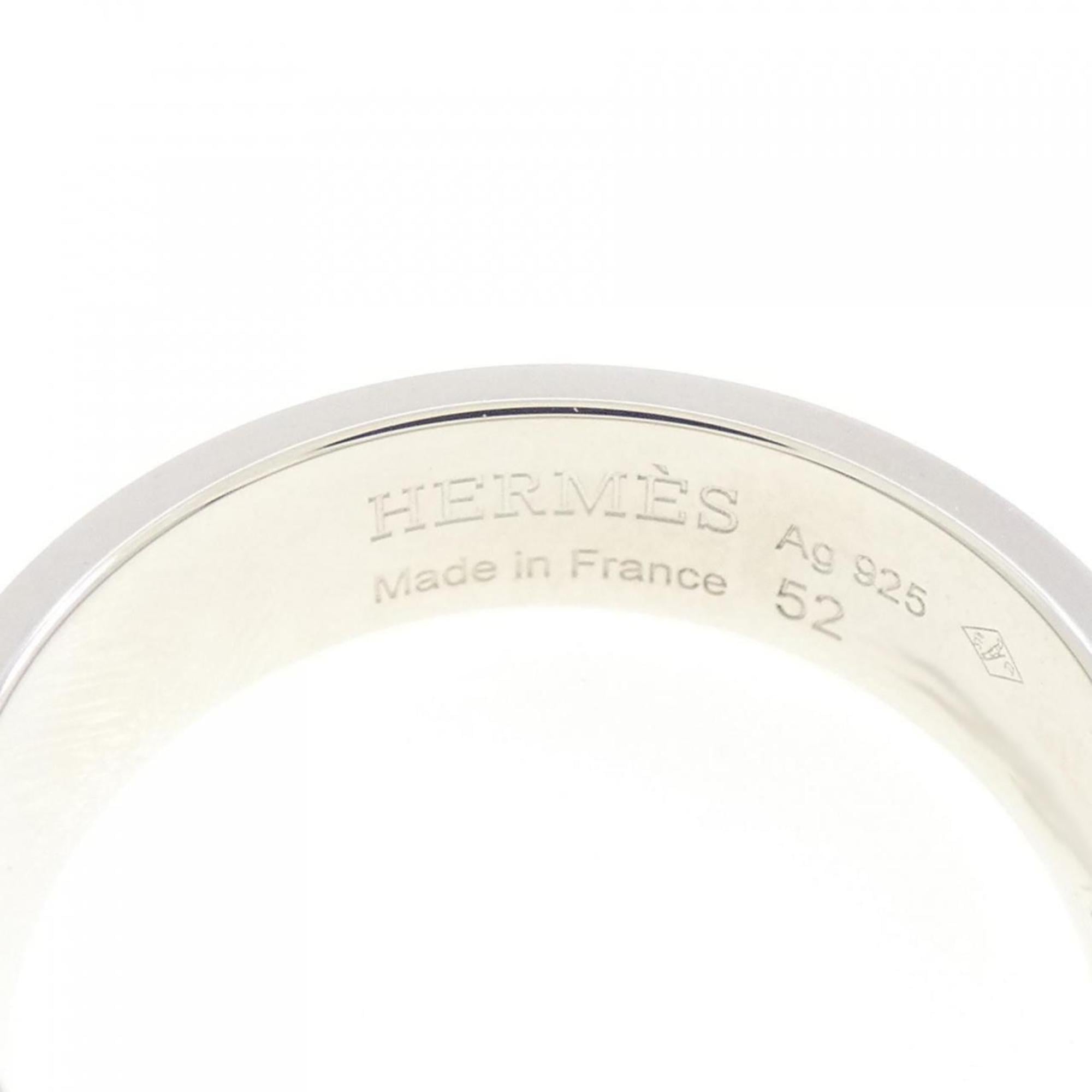 Hermes Collier De Chien Silver 925 Band Ring (Pre-Owned)