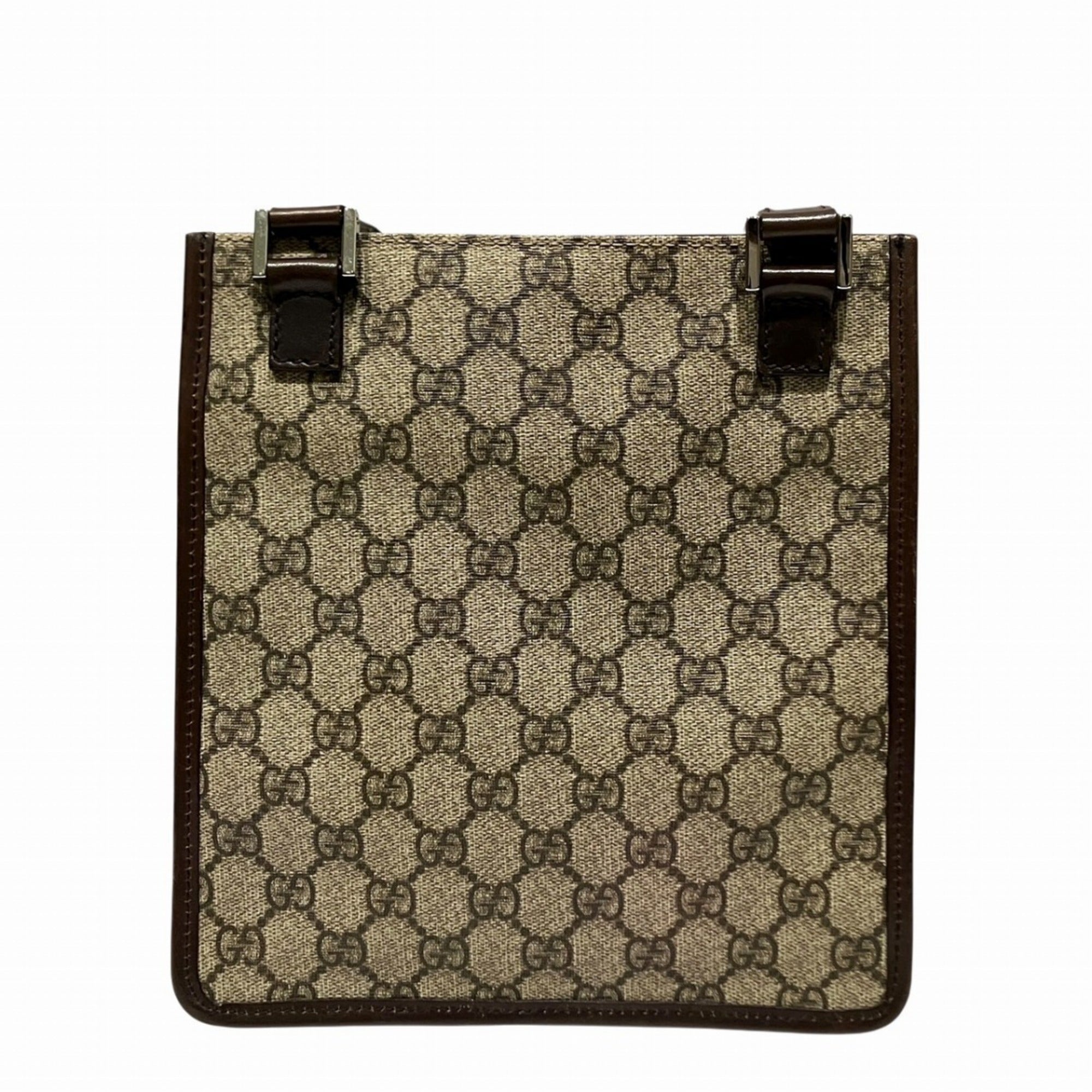 Gucci Beige Brown Pvc Leather Shoulder Bag (Pre-Owned)