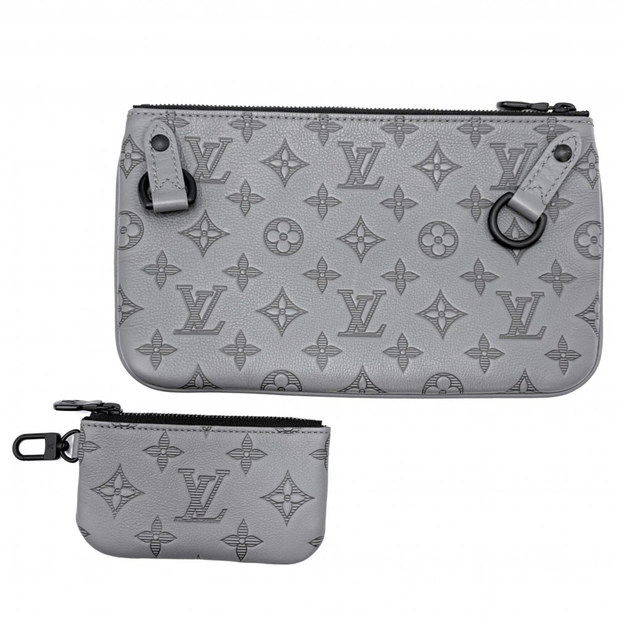 Louis Vuitton Monogram Shadow Gray Monogram Shadow Shoulder Bag (Pre-Owned)