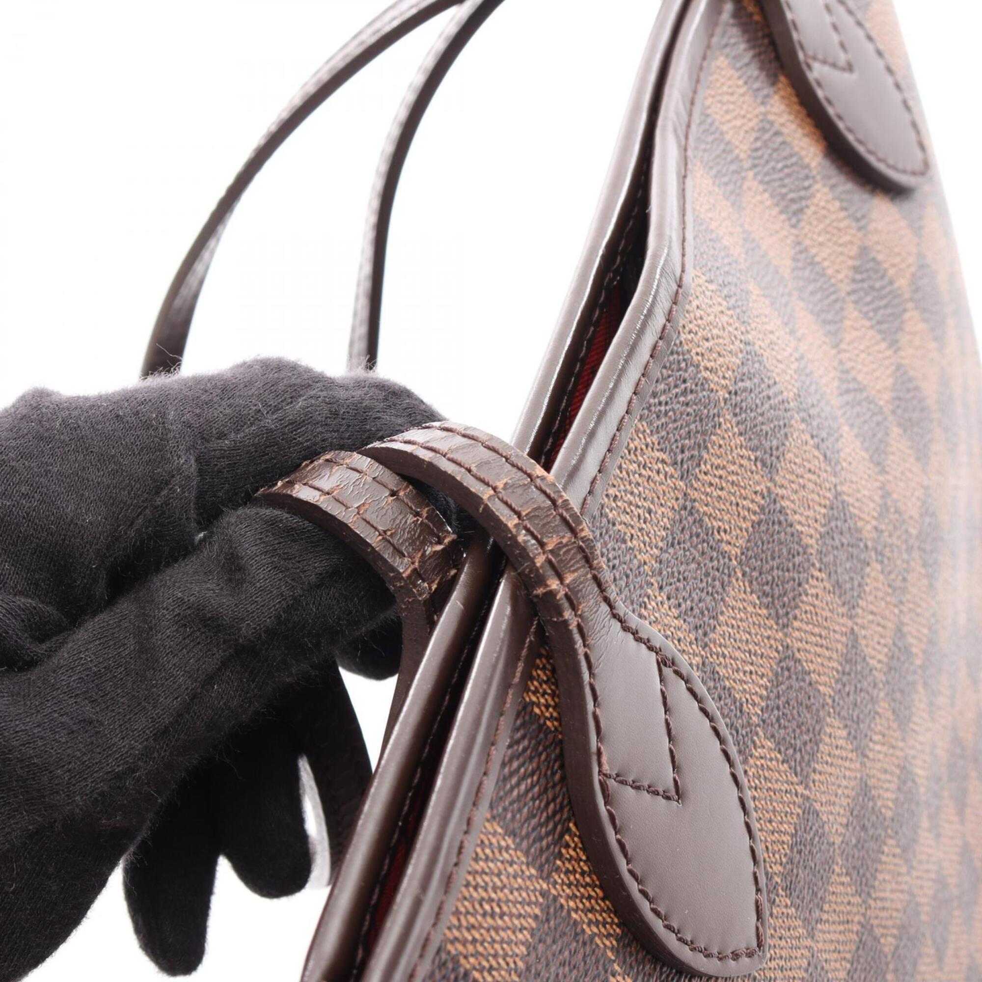 Louis Vuitton Brown Ebene Coated Canvas Leather Handbag Tote Bag (Pre-Owned)