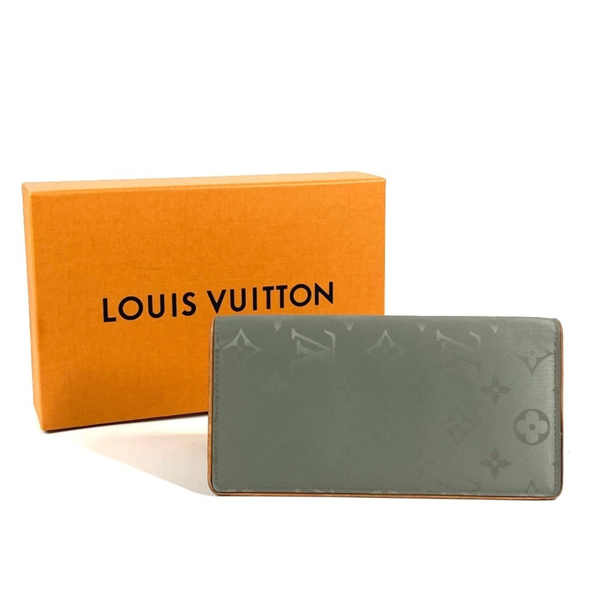 Louis Vuitton Monogram Gray Canvas Leather Long Wallet (Bi-Fold) (Pre-Owned)
