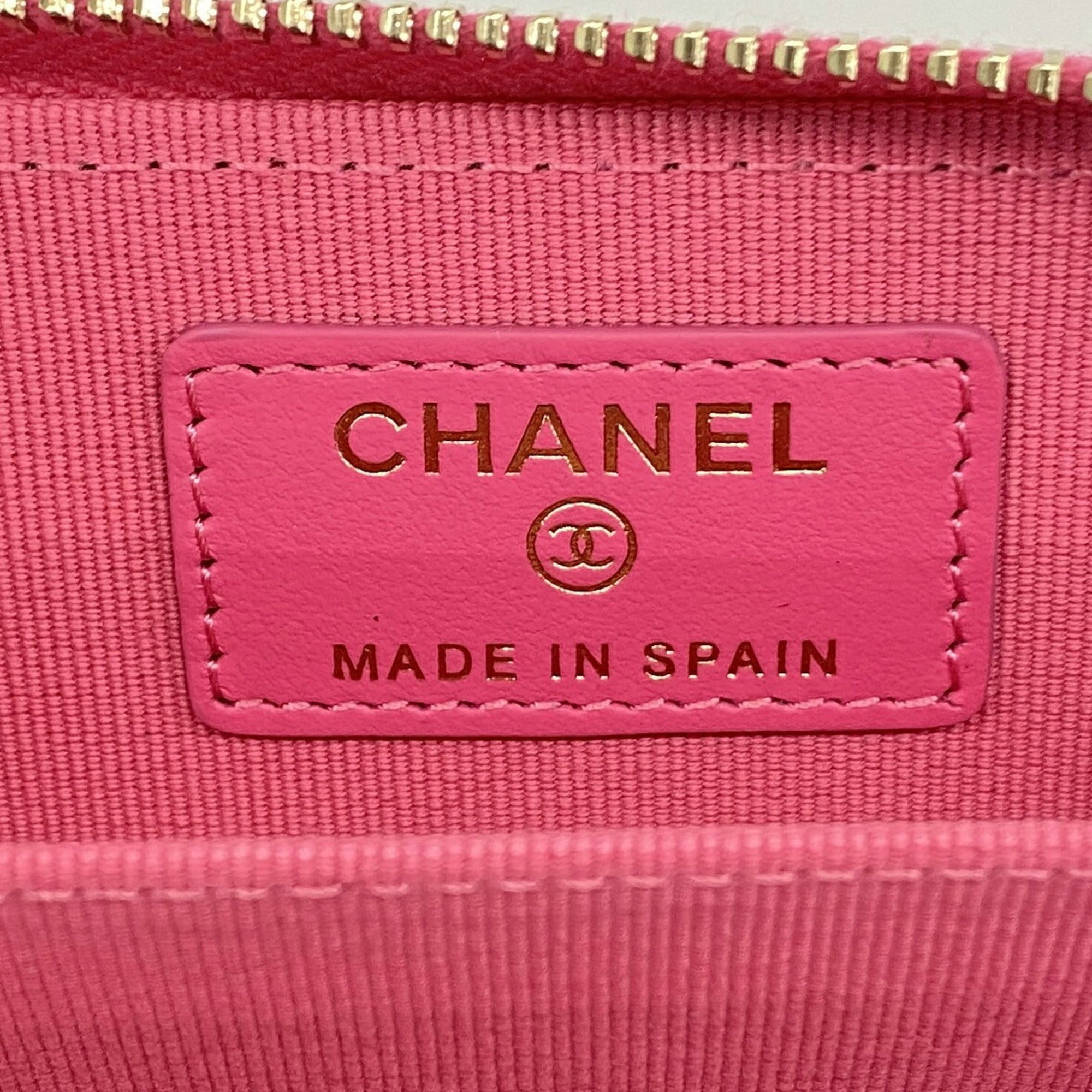 Chanel Pink Grained Calfskin Coin Purse/Coin Case (Pre-Owned)