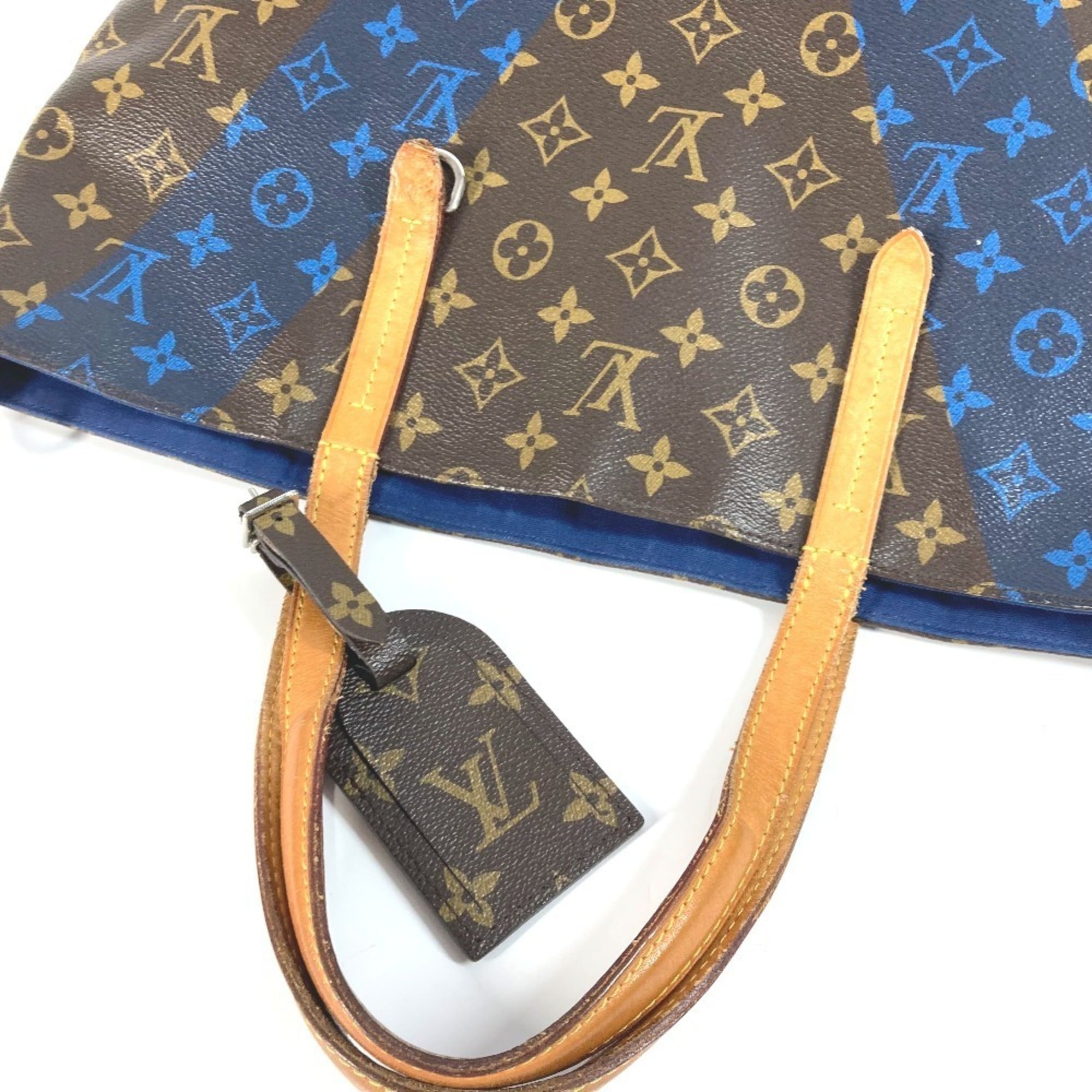 Louis Vuitton Blue Brown Monogram Monogram Shoulder Bag Tote Bag (Pre-Owned)