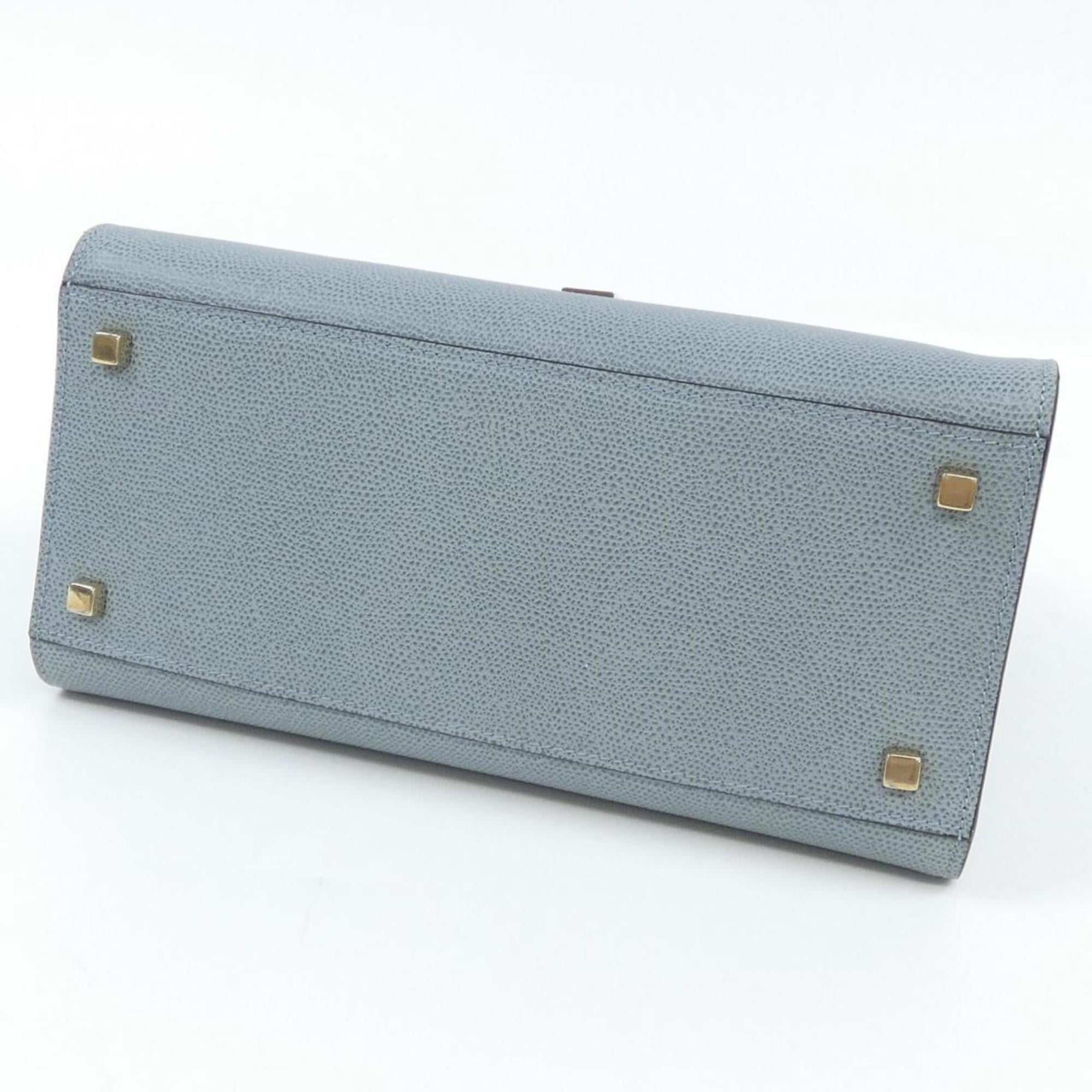 Valextra Blue Leather Handbag (Pre-Owned)