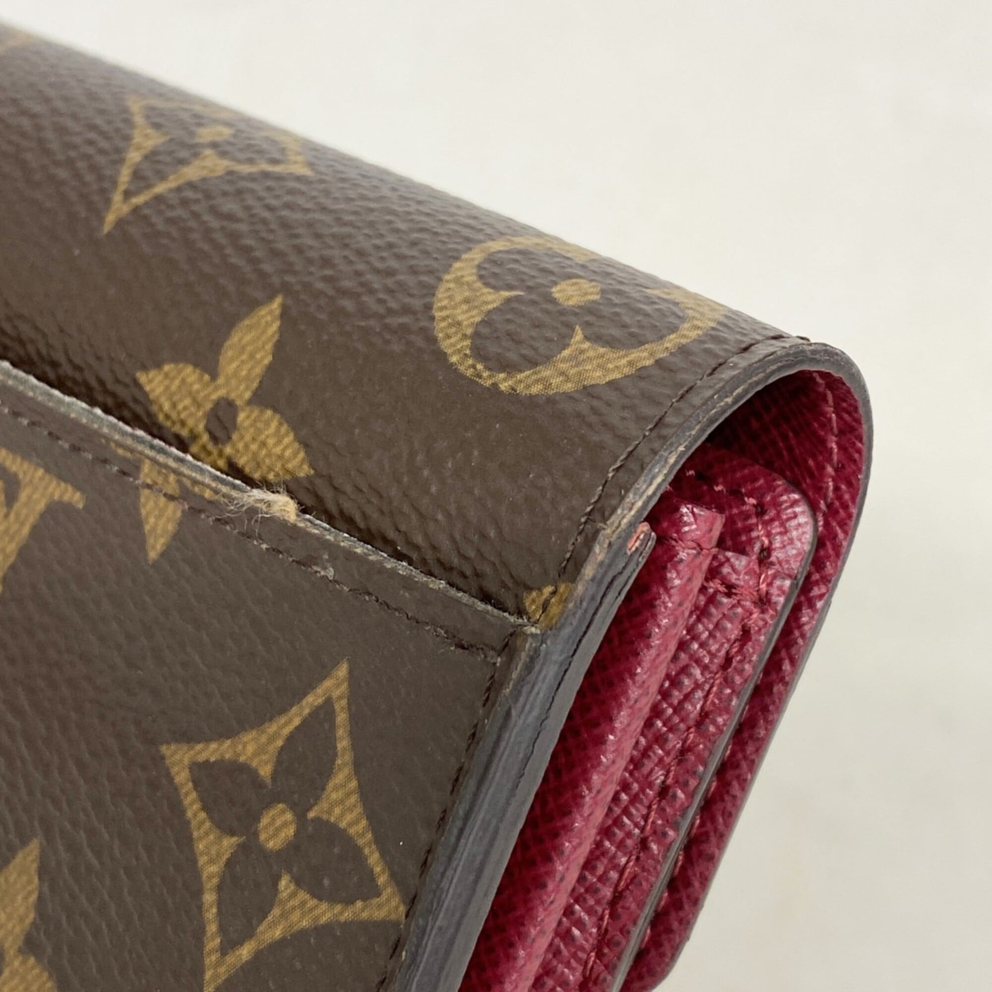 Louis Vuitton Brown Fuchsia Long Wallet (Bi-Fold) (Pre-Owned)