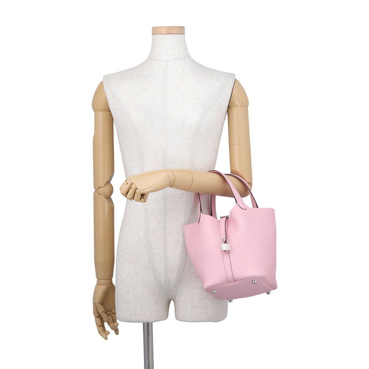 Hermes Rose Sakura Taurillon Clemence Leather Handbag (Pre-Owned)