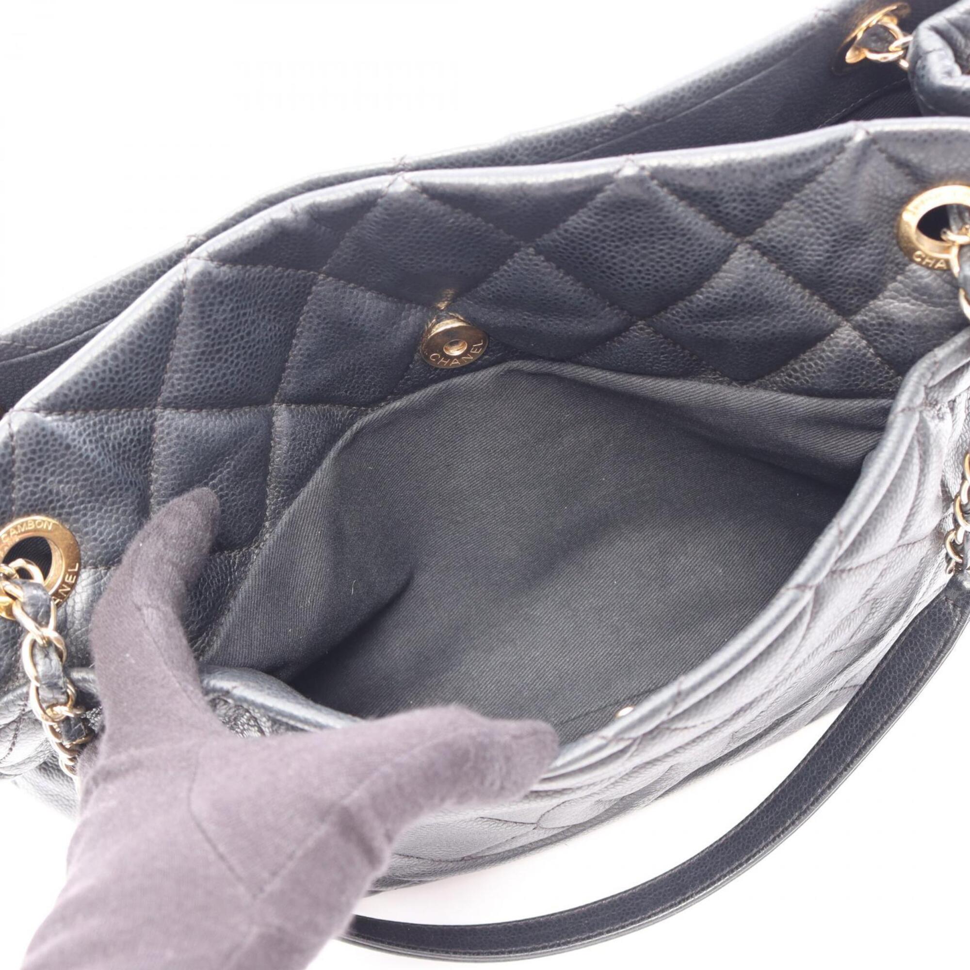 Chanel Black Grained Calfskin Handbag Tote Bag (Pre-Owned)