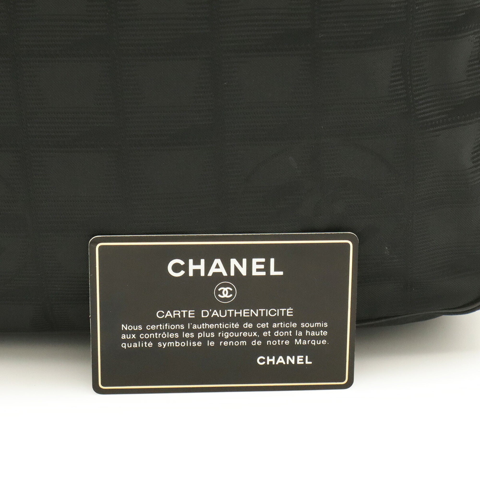 Chanel Black Nylon Jacquard Leather Handbag Tote Bag (Pre-Owned)