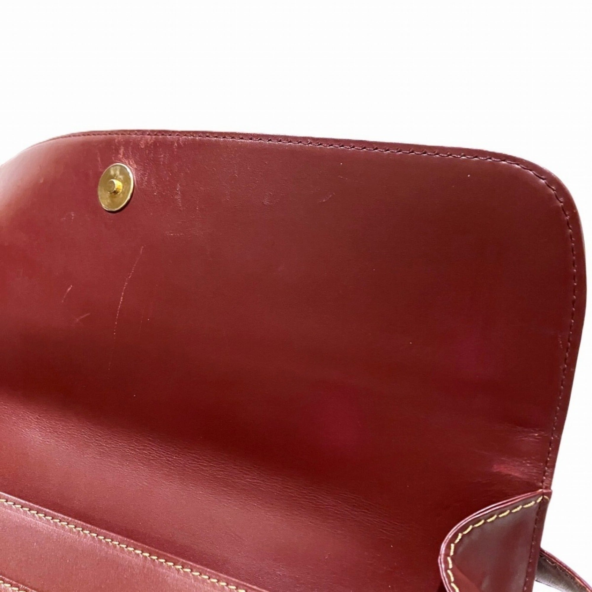 Cartier Bordeaux Leather Shoulder Bag (Pre-Owned)