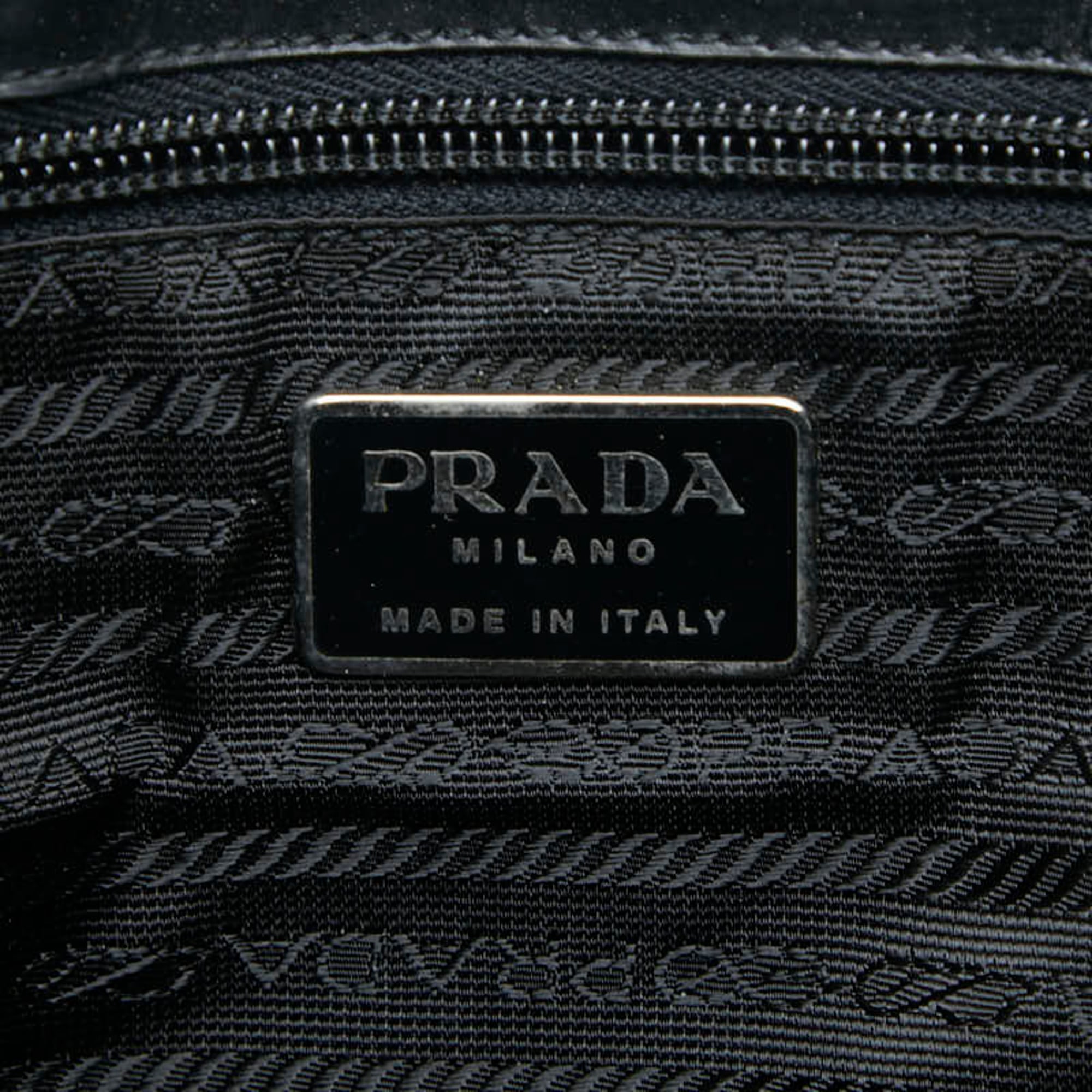 Prada Beige Canvas Leather Shoulder Bag (Pre-Owned)