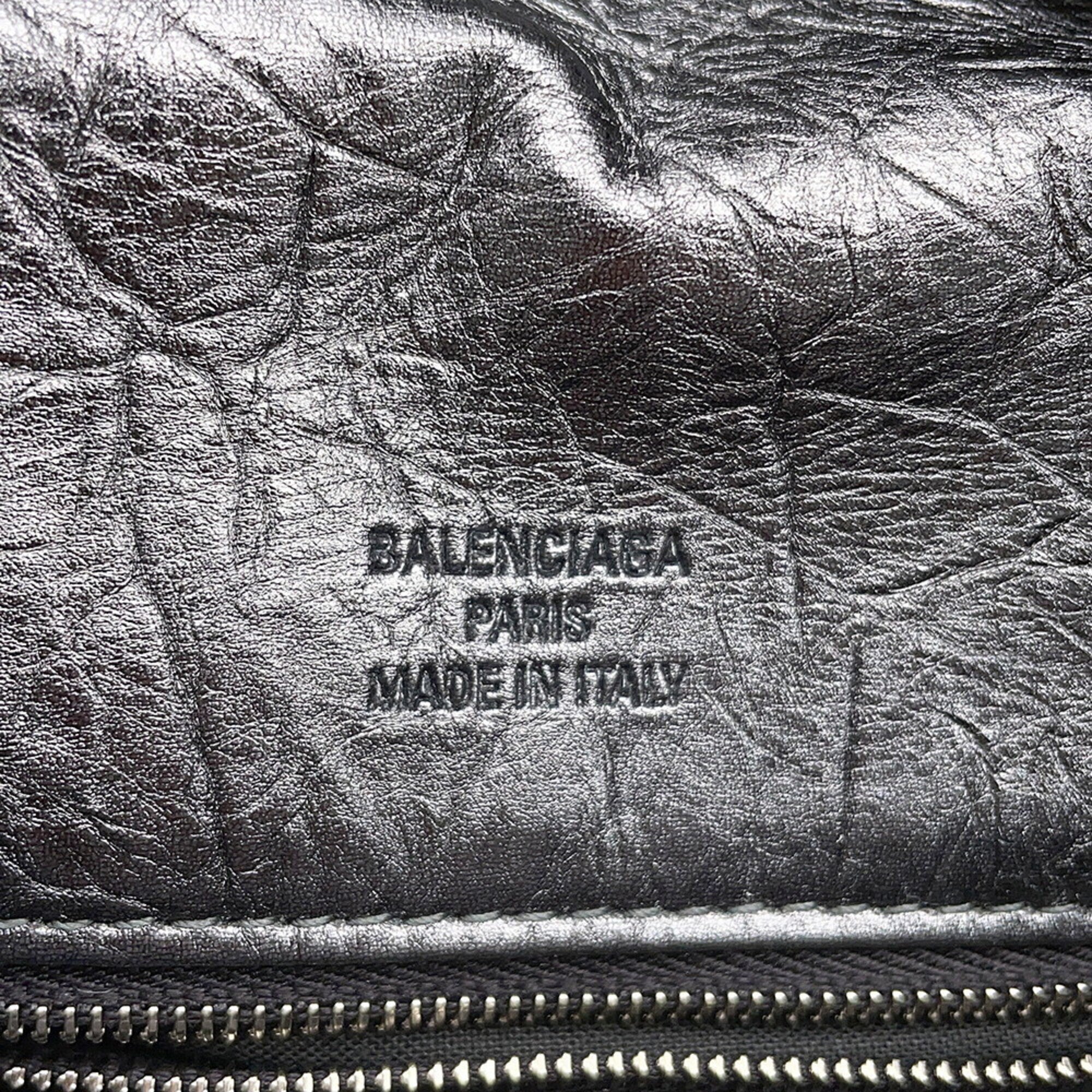 Balenciaga Metallic Gray Leather Shoulder Bag (Pre-Owned)
